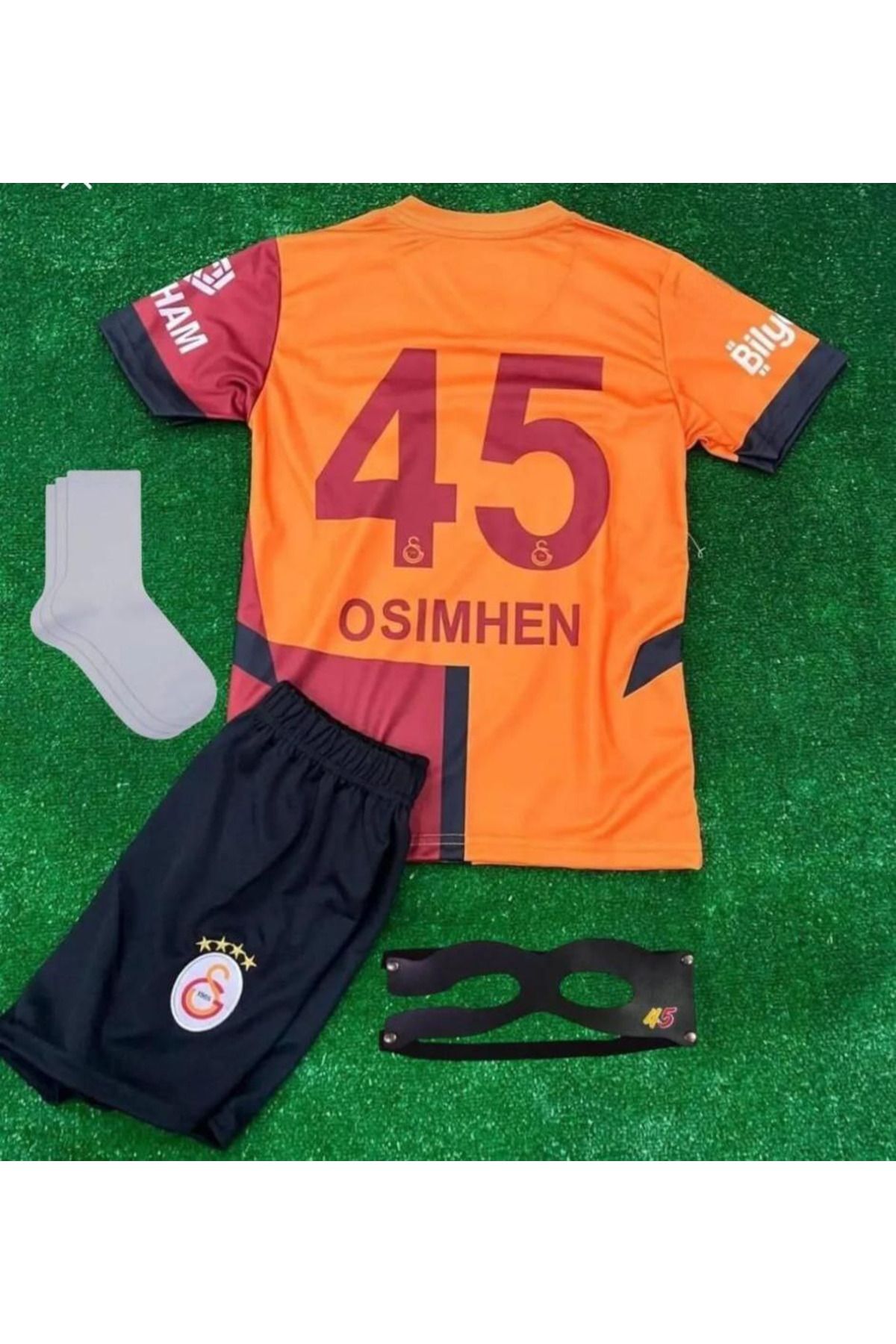 Alaturka Mix Galatâsarây \.Victor.osimhen İç Saha Çocuk Forması 4lü Set Maske Hediyeli