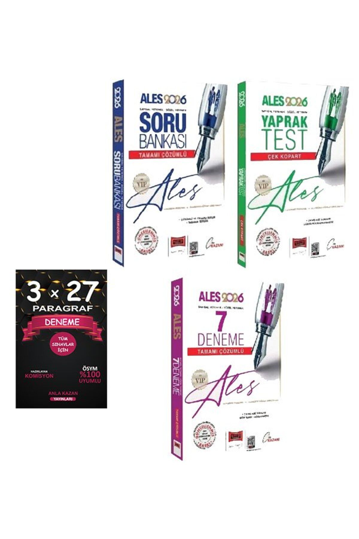 Anla Kazan Yayınları Yargı 2026 ALES VIP Soru Bankası + Yaprak Test + 7 Deneme 3 lü Set+AnlaKAzan PAragraf