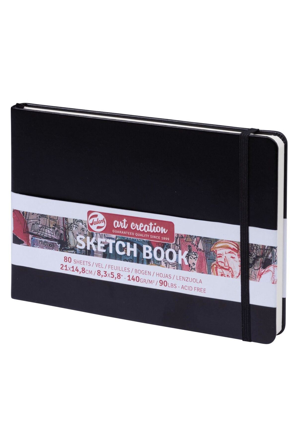 Art Creation ESKİZ DEFTERİ 21x14.8 DİKİŞLİ SERT KAPAK SİYAH 140 GR LASTİKLİ 9314005M