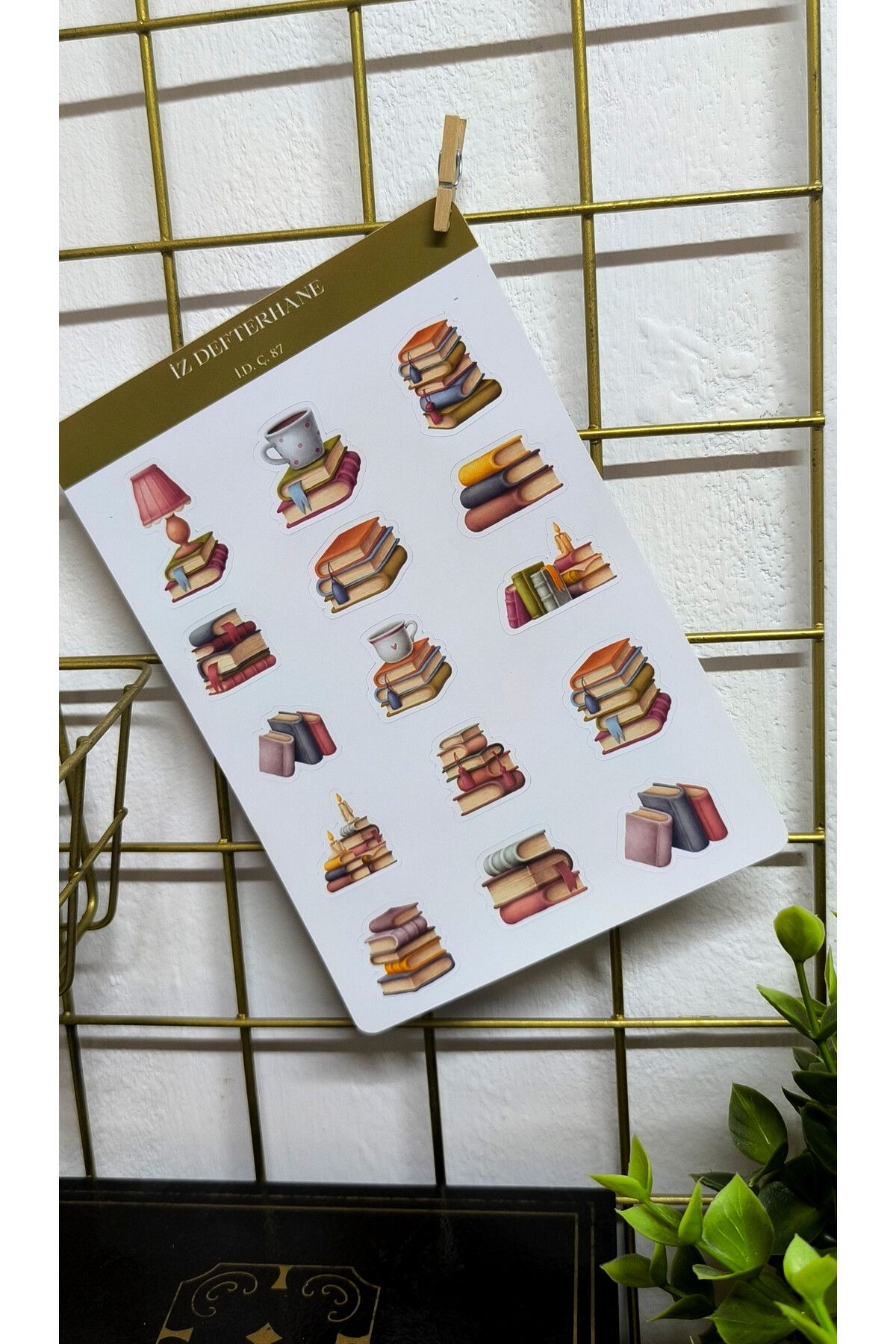 İZ DEFTERHANE Kitap Temalı Çıkartma Sticker (Defter ajanda ve planlayıcılar için uygun)