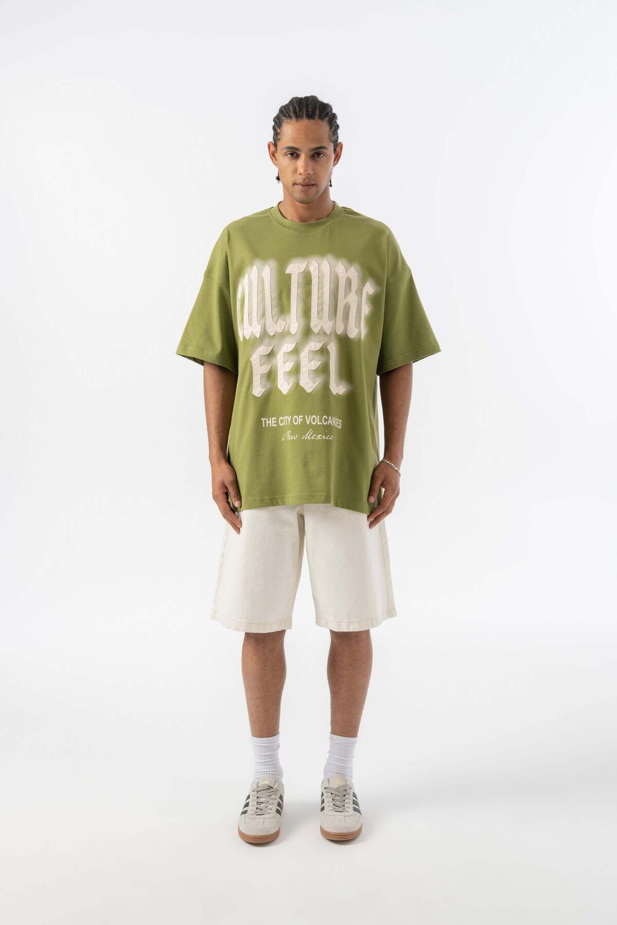 jaceyjace Culture Feel Oversize T-shirt - Haki