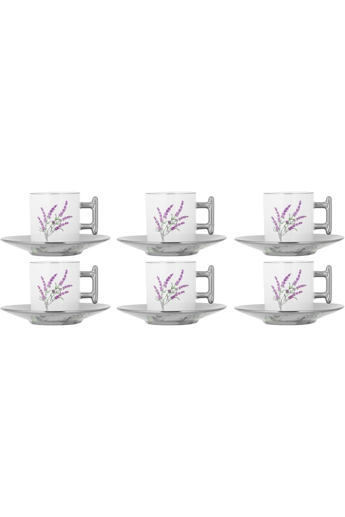 ALSAIF-6-pieces Small Coffee Cup Enjoying Your Hot Beverages Coffee, 90 Ml, White/silver 1