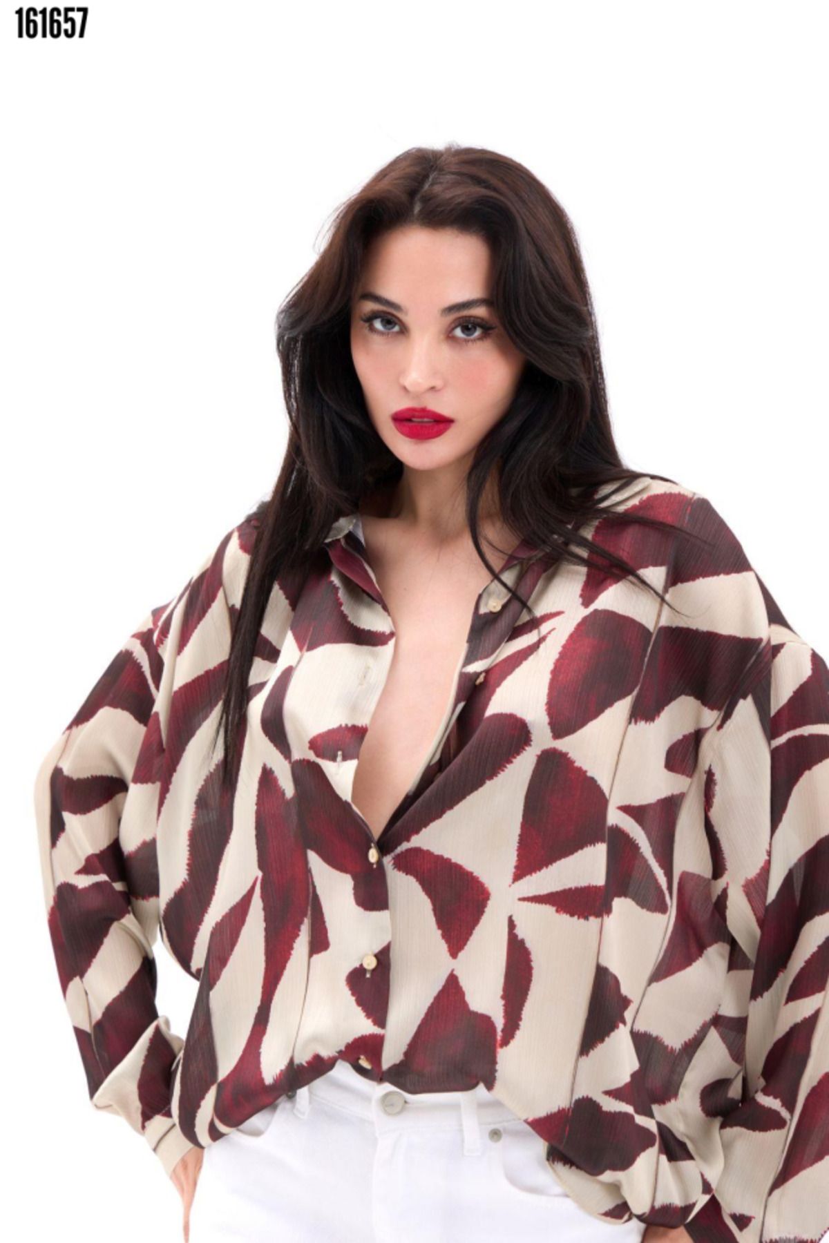 Modayakamoz Kadın Oversize Dökümlü Gömlek