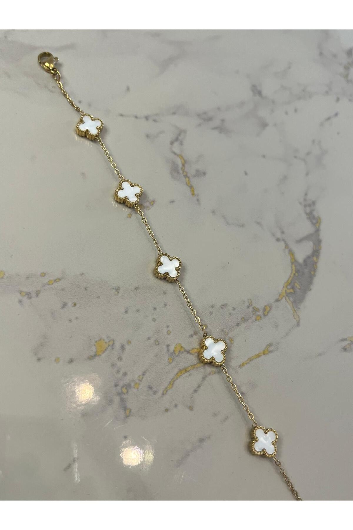 Miu Jewelry VC Yonca Bileklik - Beyaz