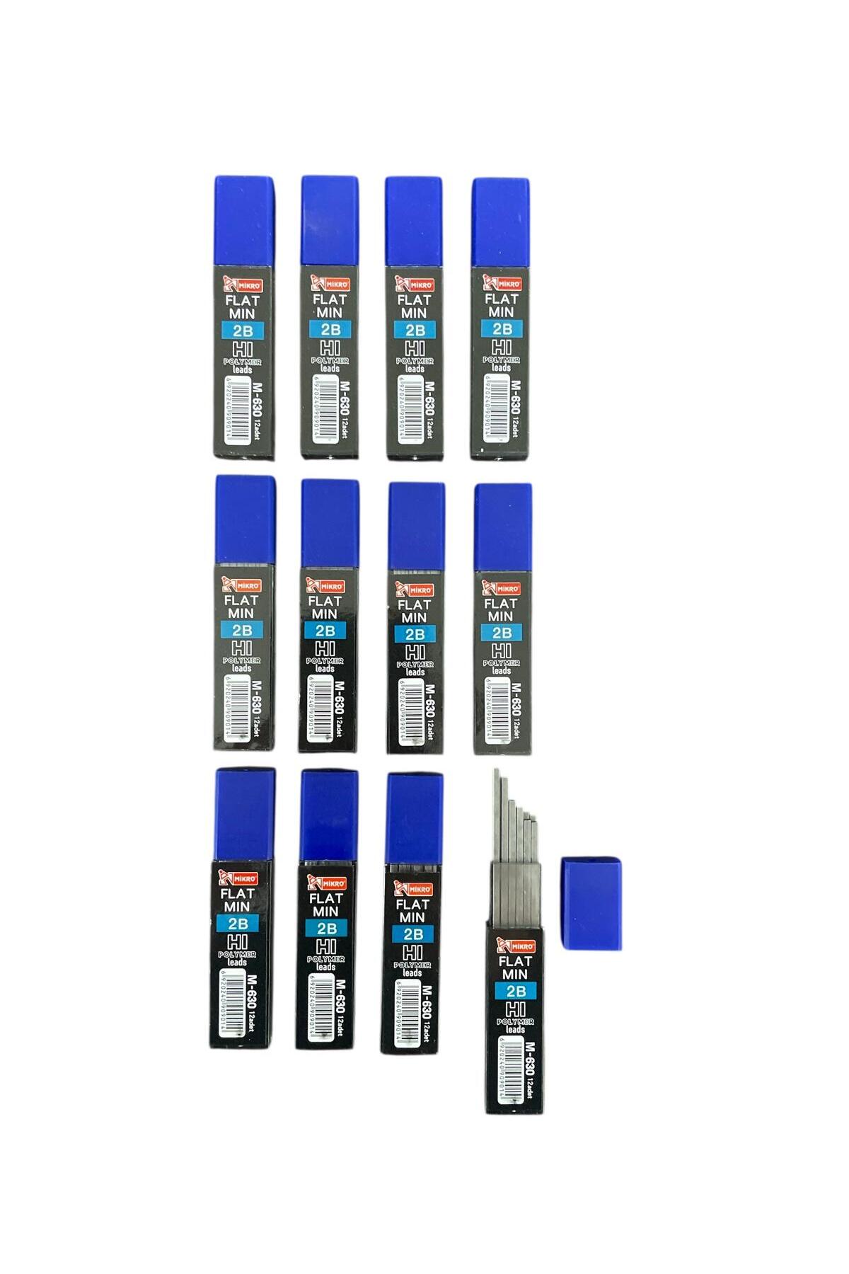 UCスリーブ　硬ミニV 10Set Mikro Sınav Kalemi Ucu 2B-HI 12 Tüp 60 mm ( Yassı Uç ) - Fiyatı