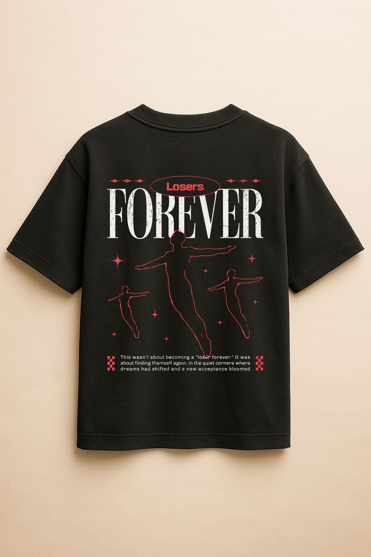 Altair Tr Siyah Renk Oversize Forever Baskılı Unisex Tişört T-Shirt