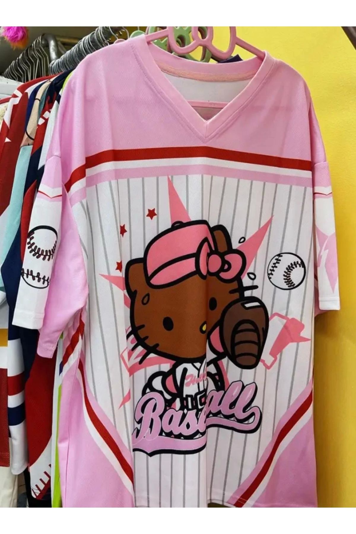 1blood Hello Kitty V Yaka Beyzbol Forması