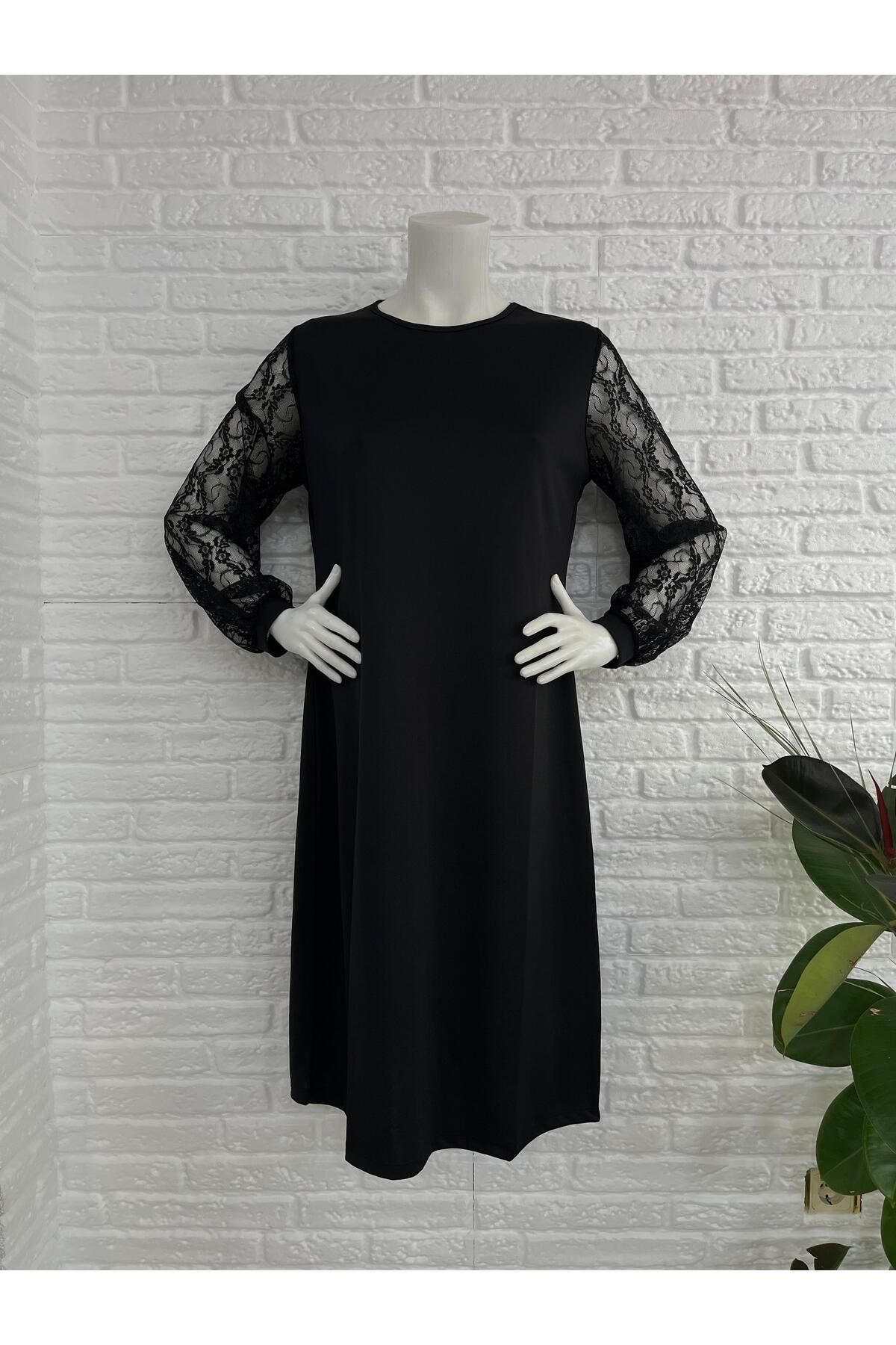 Butik Eylül ,Büyük Beden Kol Tül Detaylı Abiye Elbise