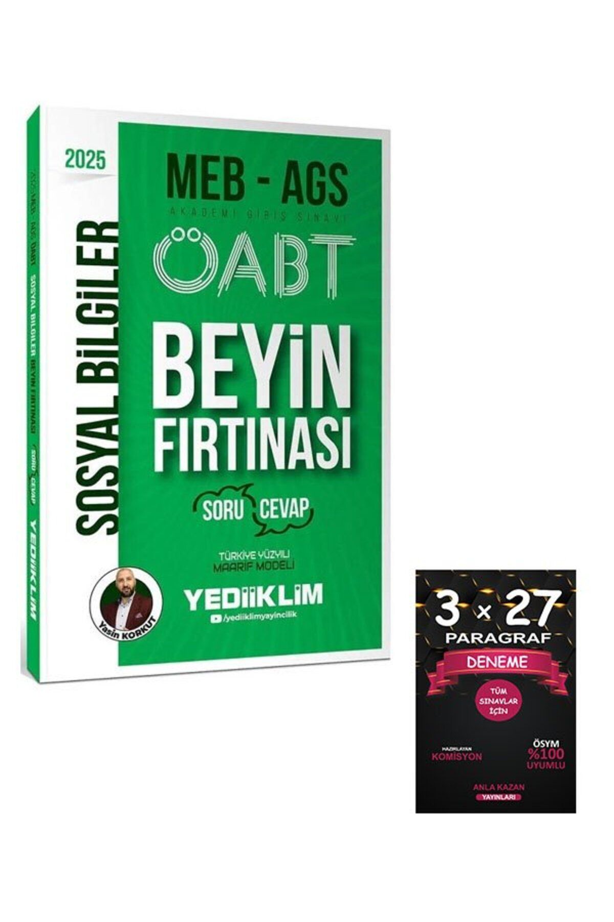 Anla Kazan Yayınları Yediiklim 2025 ÖABT MEB-AGS Sosyal Bilgiler Öğretmenliği Beyin Fırtınası Soru Cevap+AnlaKAzan Parag