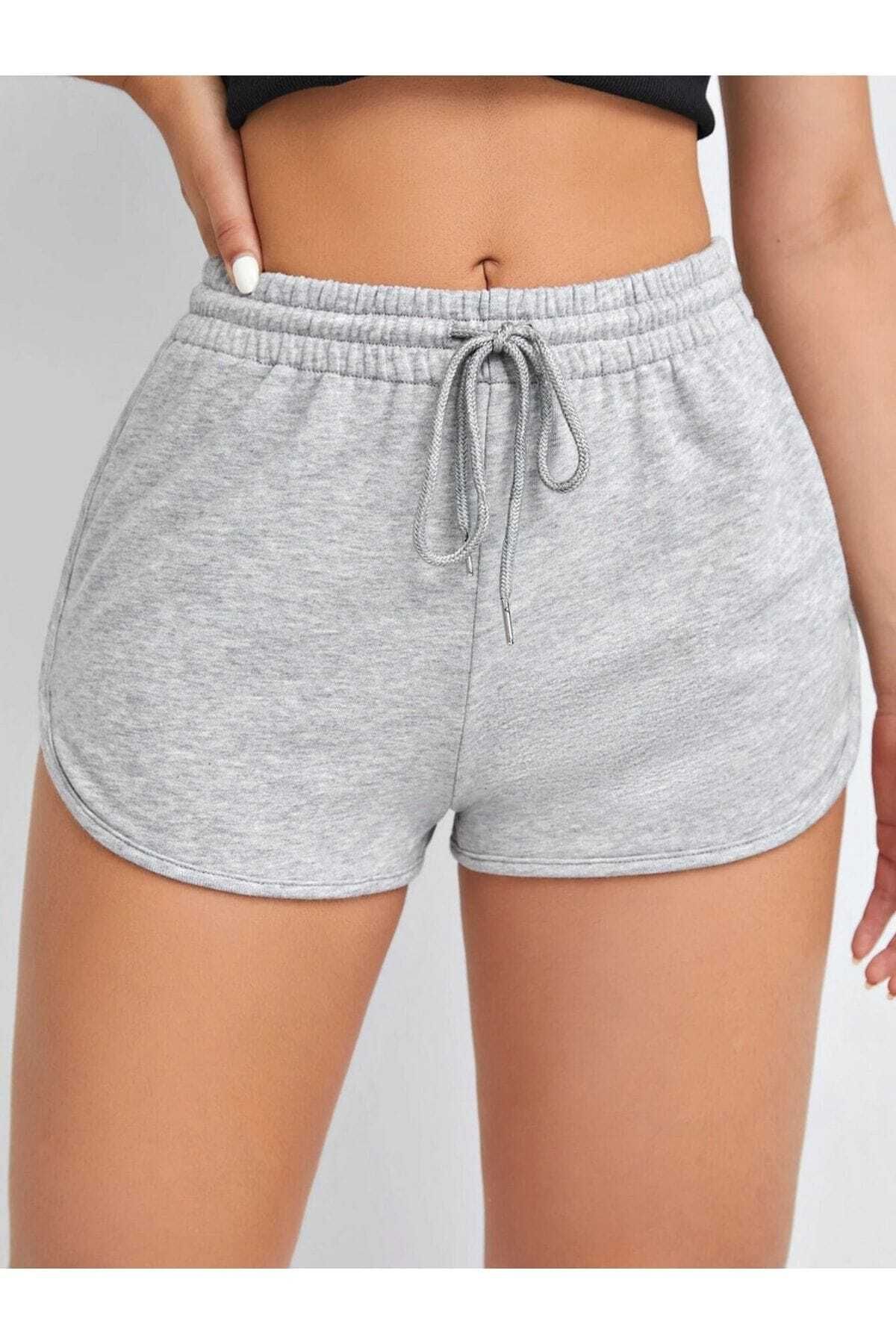 UYN SPORT Gri Pamuk Polyester Bermuda Kısa Şort