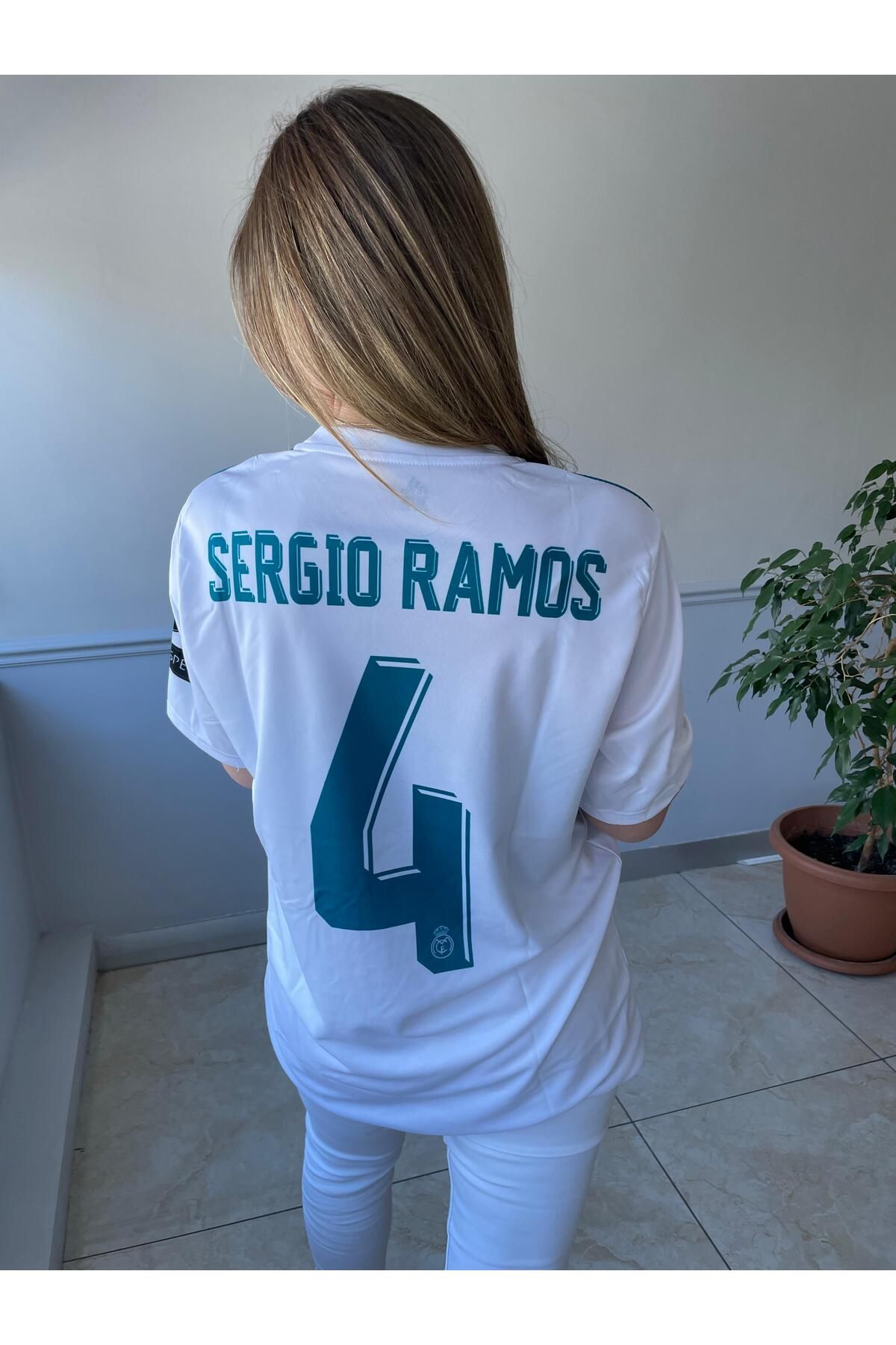 yenteks Real.Madrid.Sergio Ramos 2018 Ş.Ligi Beyaz Yetişkin Forma