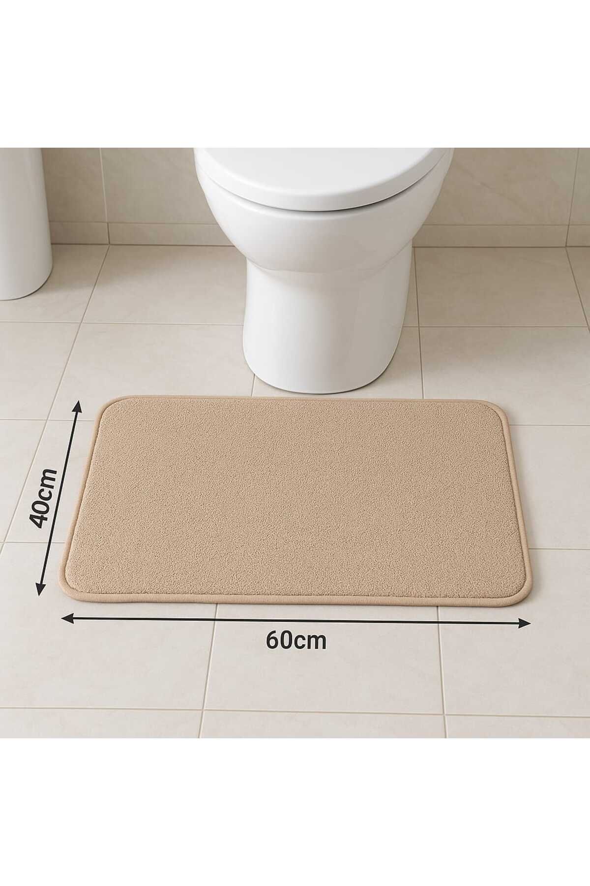 wiesmann Açık Kahverengi - Banyo Paspası - Mutfak Paspası - 40cm x60cm Mikrofiber Tüylü Su Emici Paspas