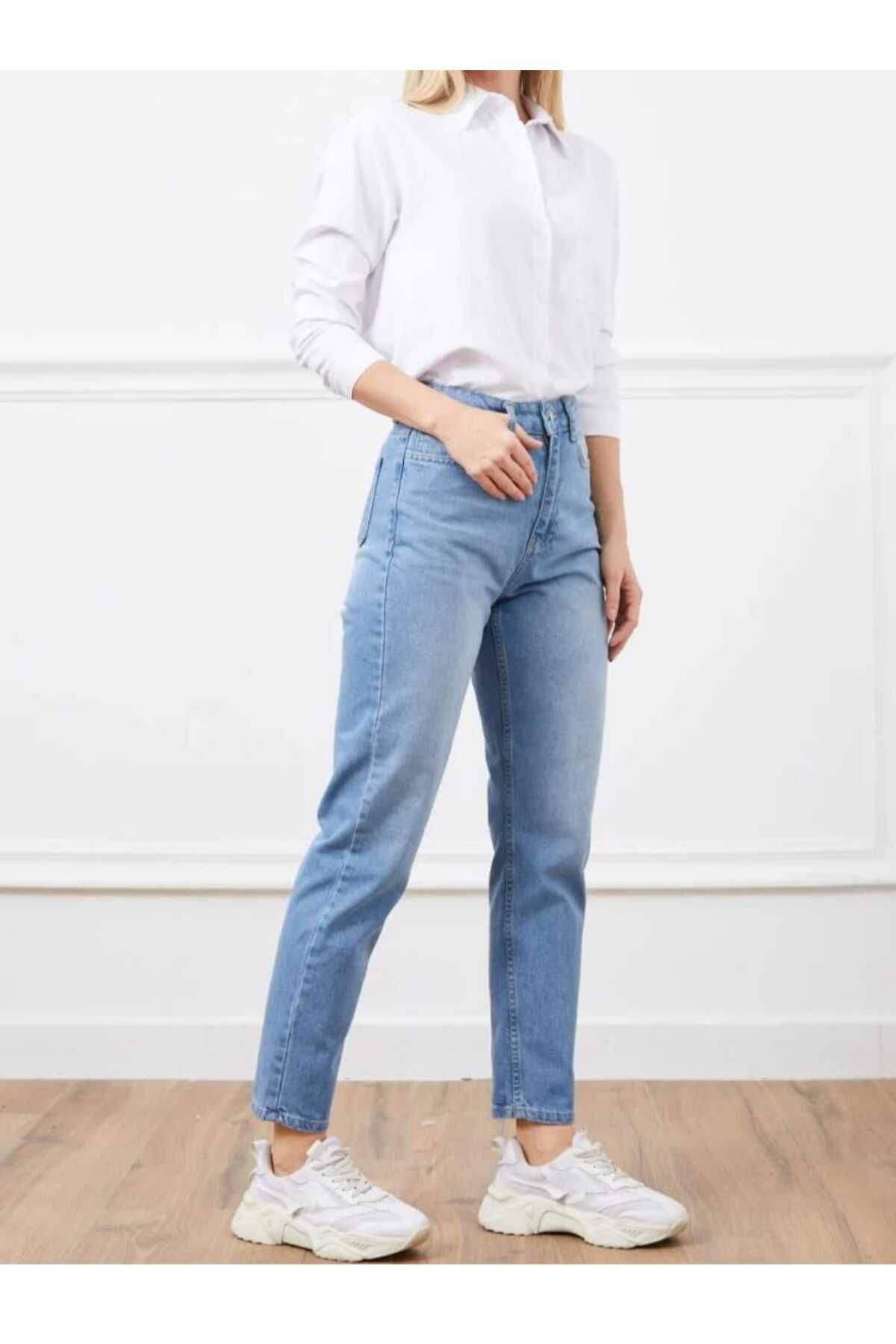 shop YÜKSEK BEL MOM JEAN PANTOLON