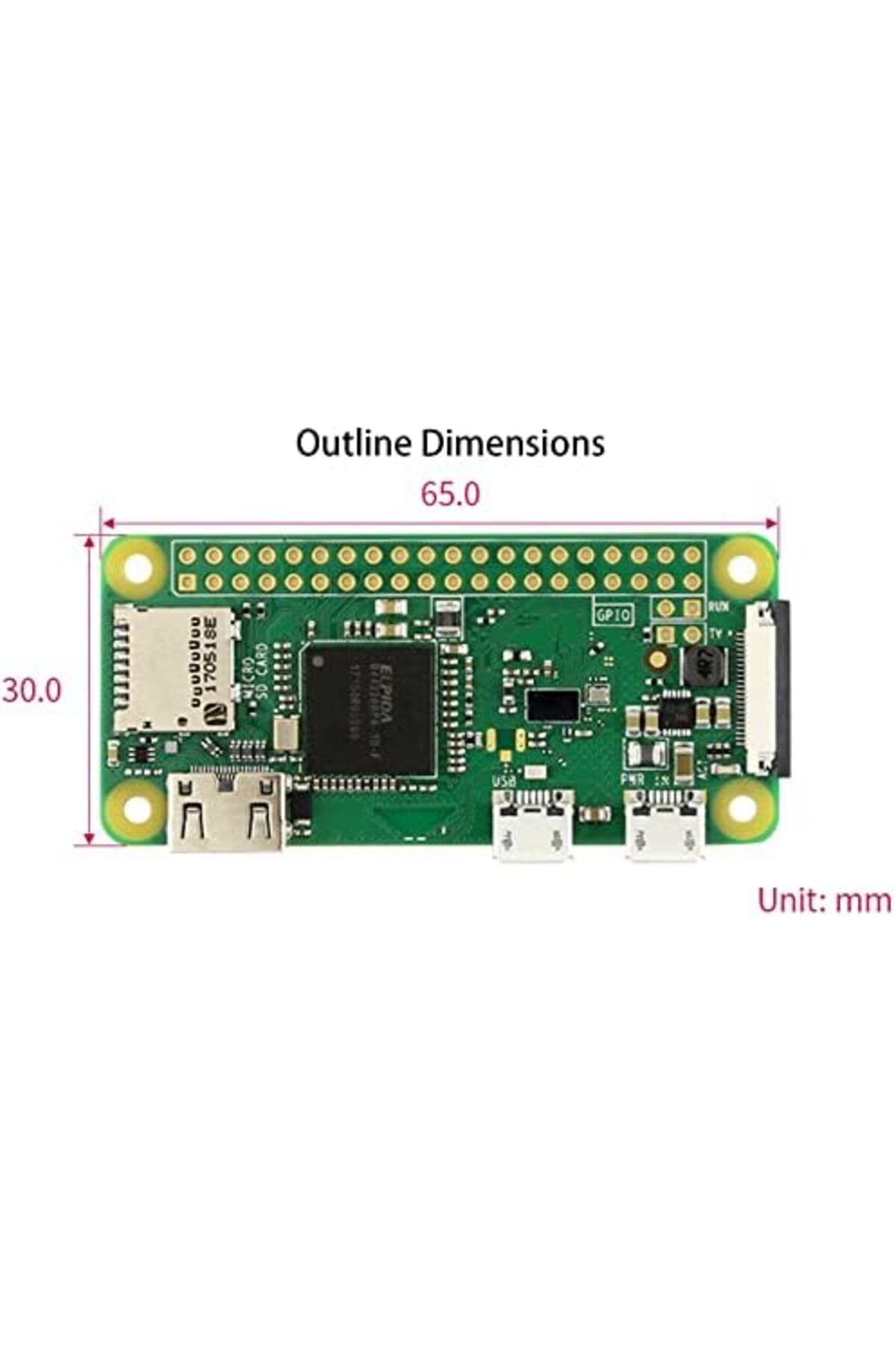 Raspberry-Waveshare Pi Zero W WiFi Bluetooth Kit 9