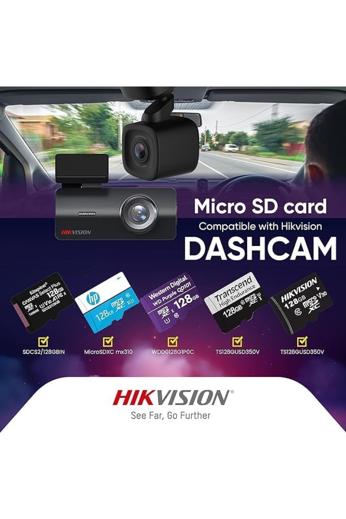 Hikvision-F6PRO Car Camera - Easy Installation - High Resolution with Wide Angle Lens 130° - F1.6 A 5