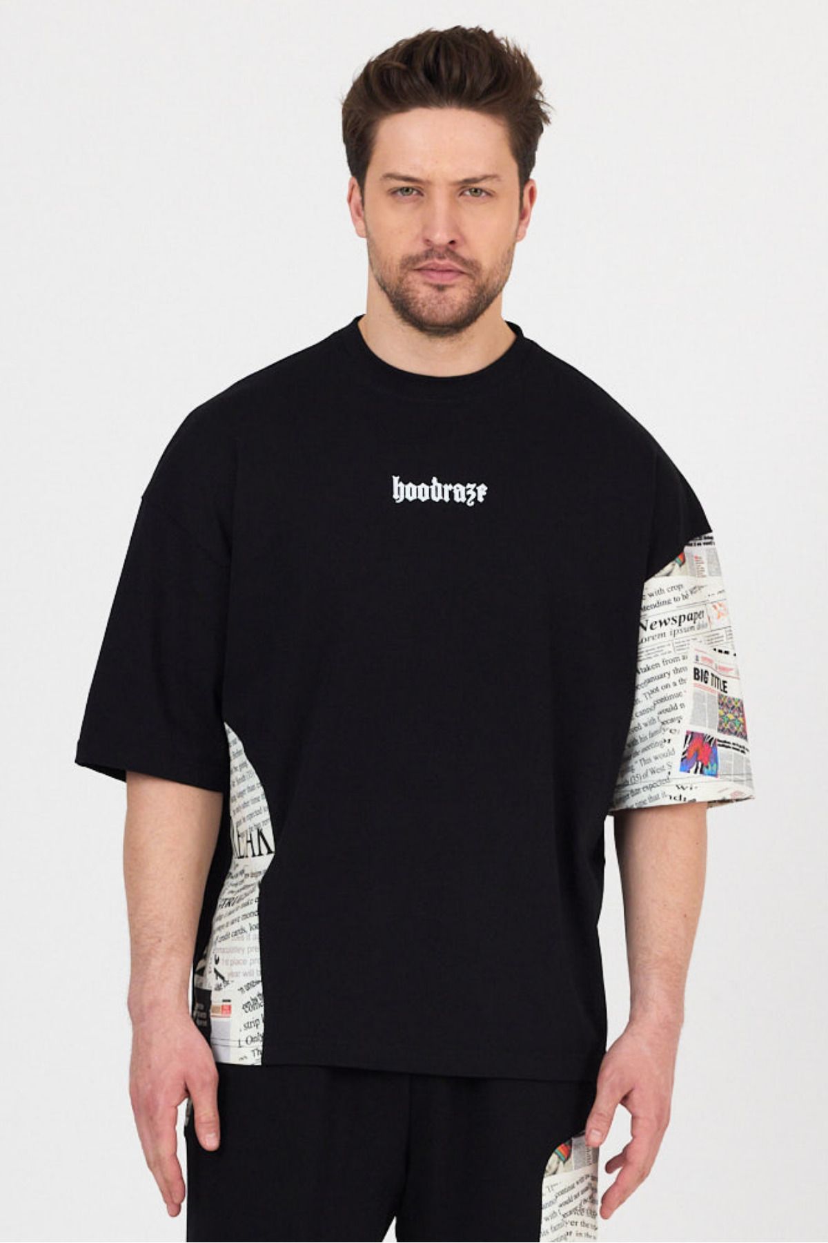 Hoodraze Erkek News Garnili T-shirt