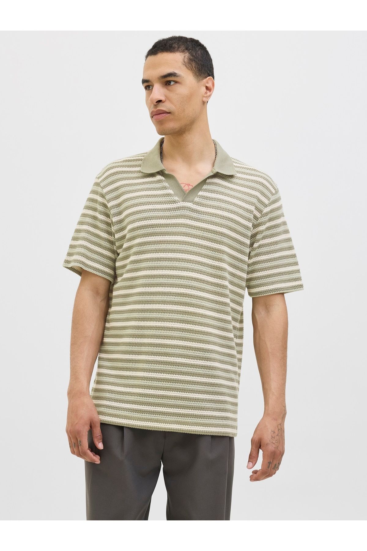 Jack & Jones JACK JONES Erkek Örme Polo Yaka Tişört 12276317