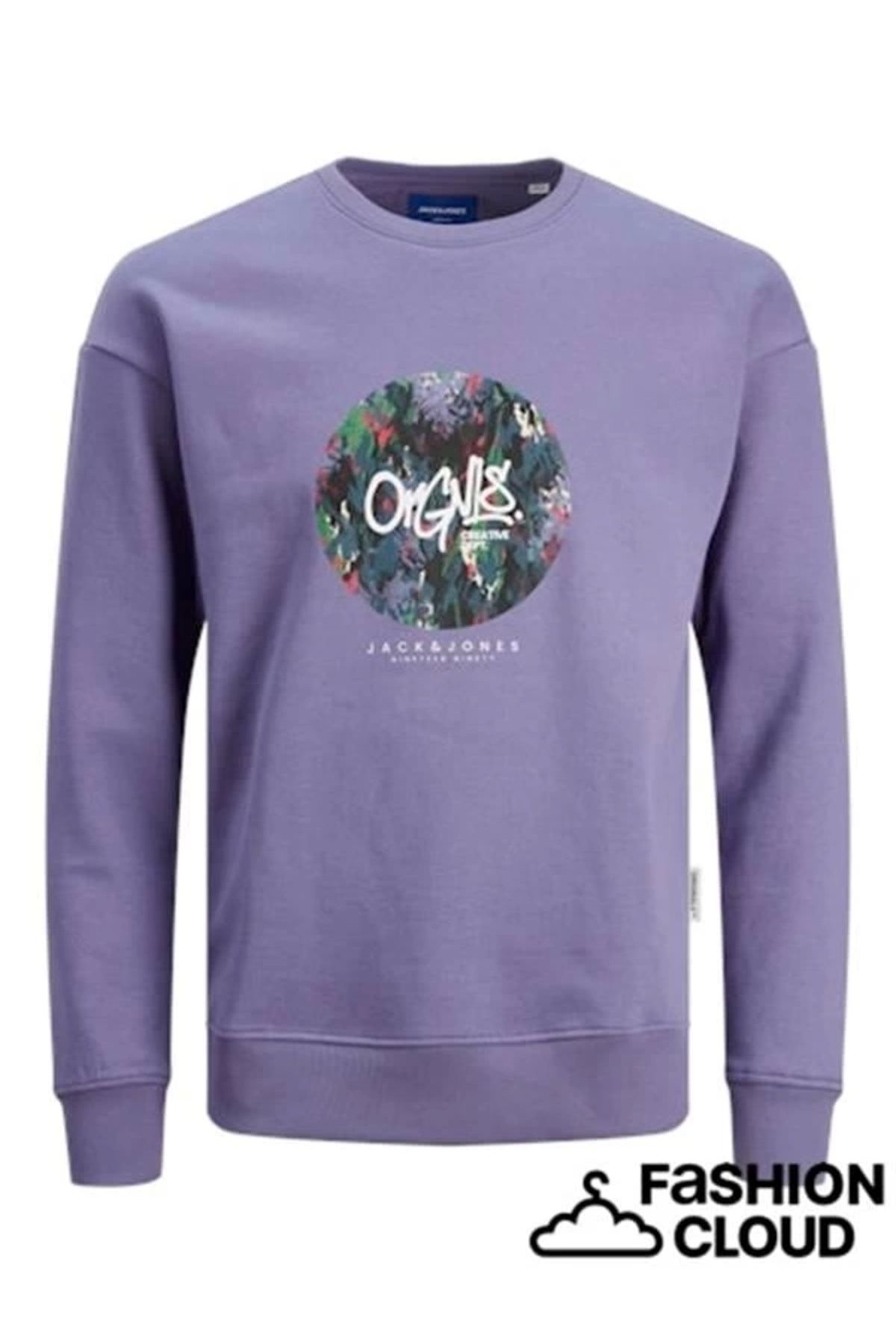 Lale Moda Bisiklet Yaka Baskılı Sweatshirt