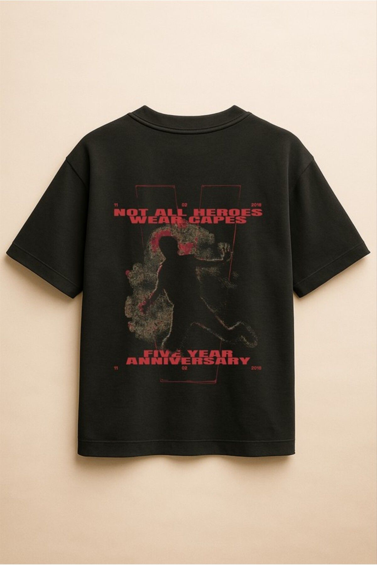 Altair Tr Siyah Renk Oversize Not All Heroes Wear Capes Streetwear Baskılı Unisex Tişört T-Shirt