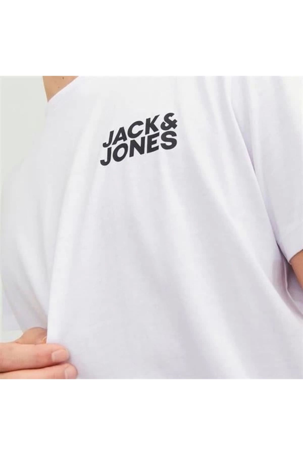 Lale Moda 12151955 Bisiklet Yaka Baskılı Erkek T-Shirt Beyaz