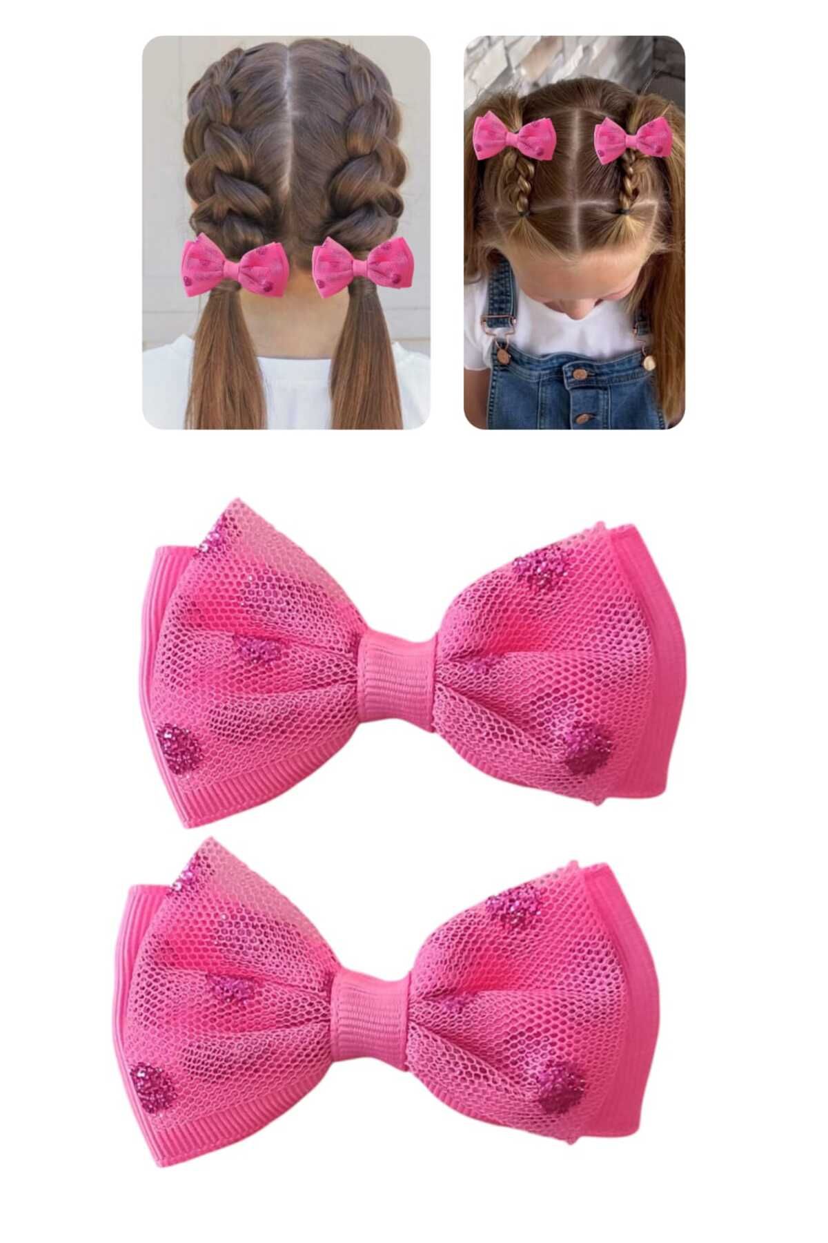 Eva Rose 2'li Kız Çocuk Toka Çocuk Toka Çocuk Lastikli Toka Okul Tokası Bayram Tokası Bebek Tokası