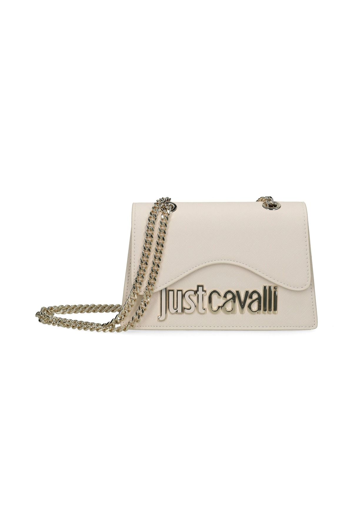 Just Cavalli Kadın Jc Yazı Logo Mini Çapraz Omuz Çanta - Bej
