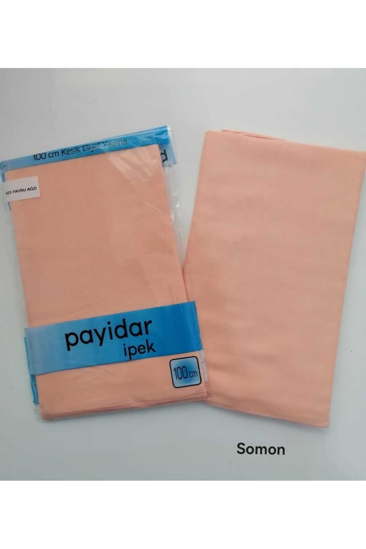 Payidar İpek Düz Somon Renk Yazma 100 Cm