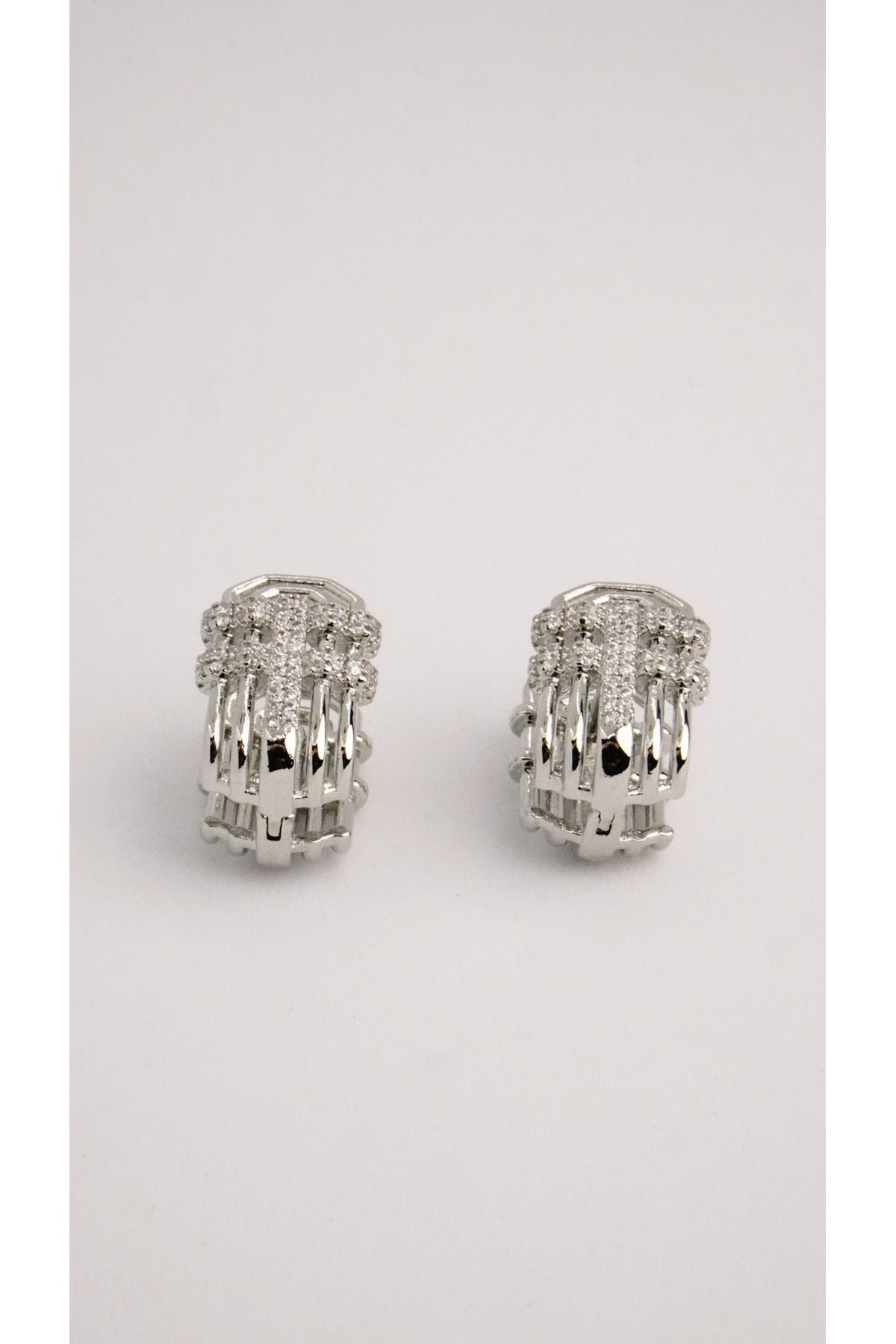 AURAM22 Pinterest Taşlı Silver Kadın Küpe