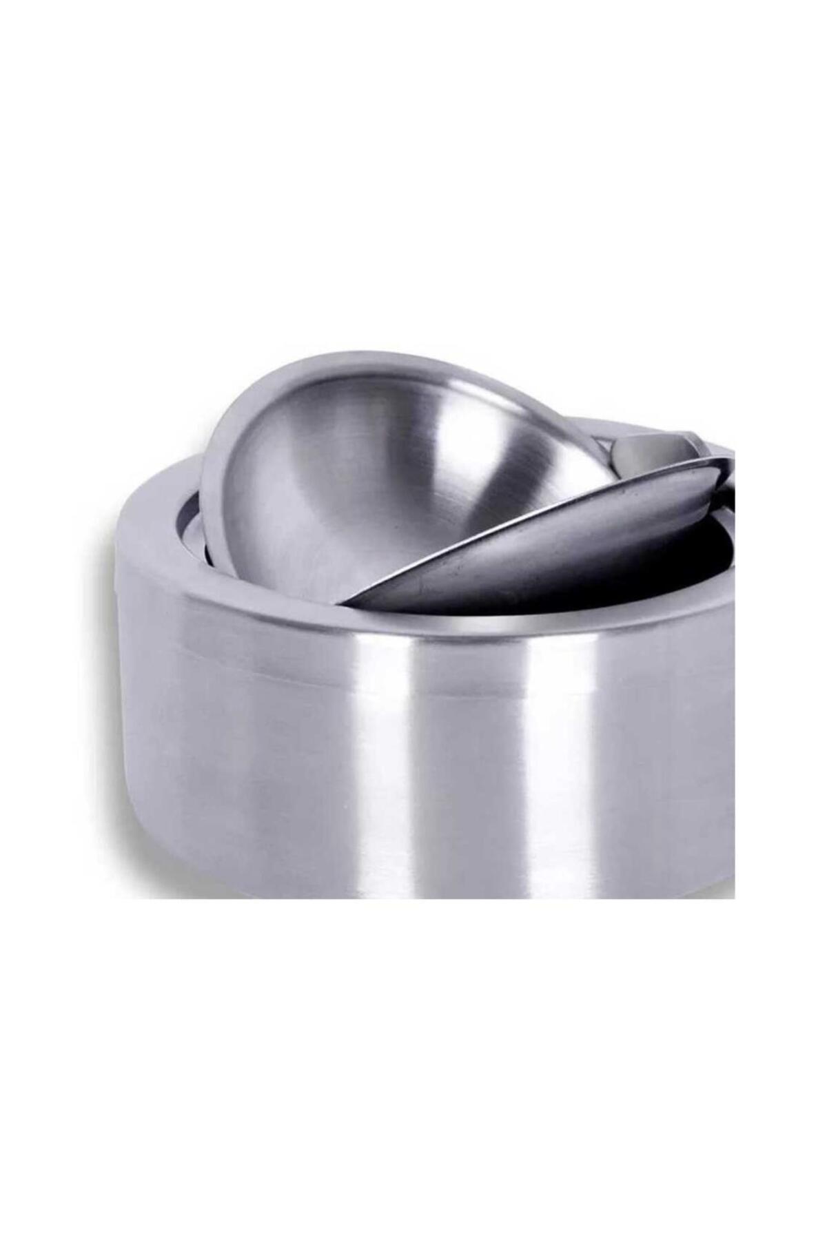 Omnisoft-Epx Bk-12 Push-Type Stainless Steel Ashtray with Bowl 12 cm 2