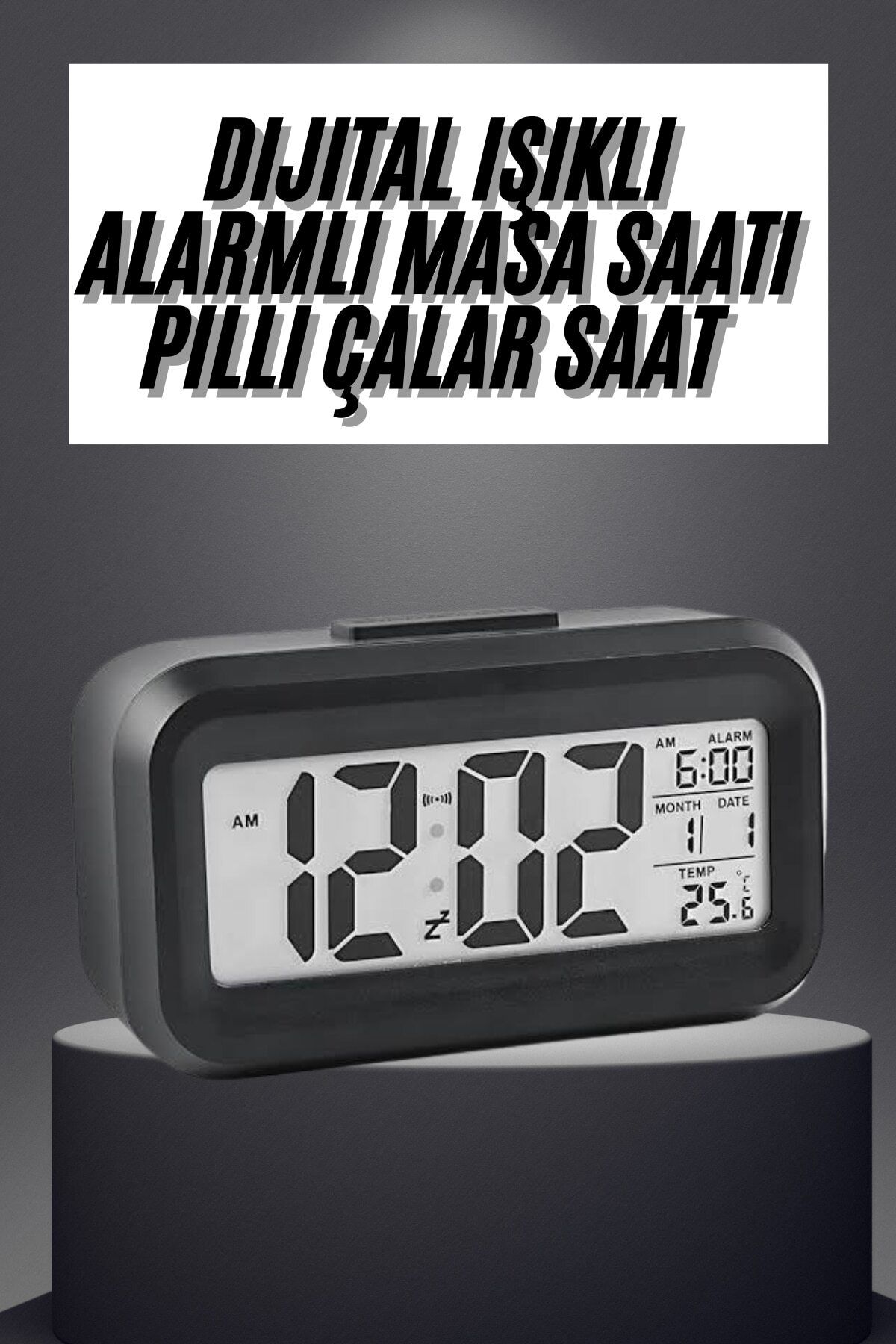 ASTRALTECH Gece Dijital Masa Saati Dijital Alarmlı Led Ekran Pilli Çalar Saat