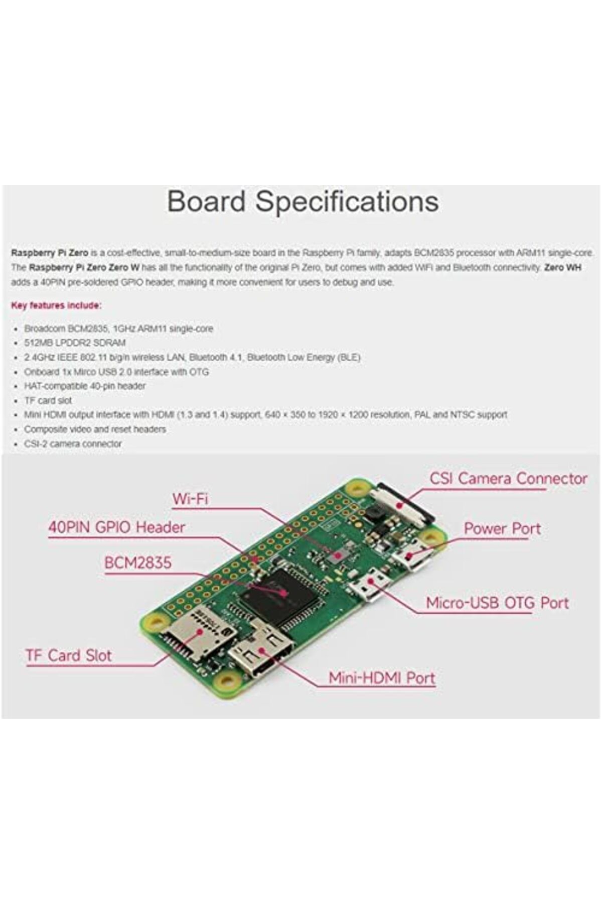 Raspberry-Waveshare Pi Zero W WiFi Bluetooth Kit 3