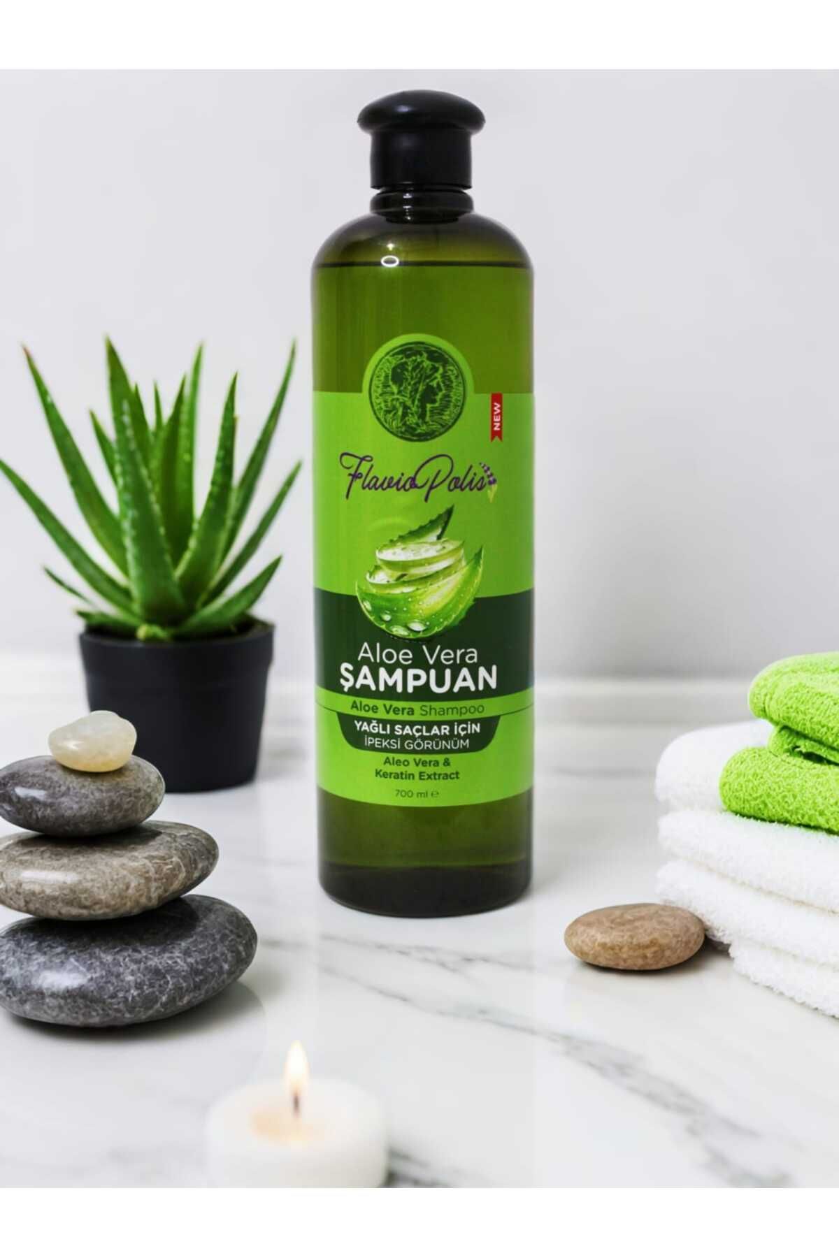 FLAVİOPOLİS 700ml Aloe Vera Özlü Yağlı Saçlar İçin Bakım Şampuanı