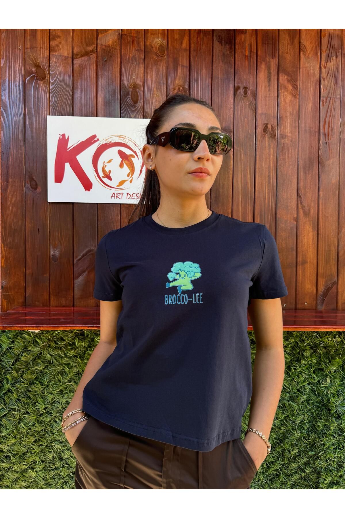 Butik brocco-lee / Kadın lacivert Renk T-Shirt