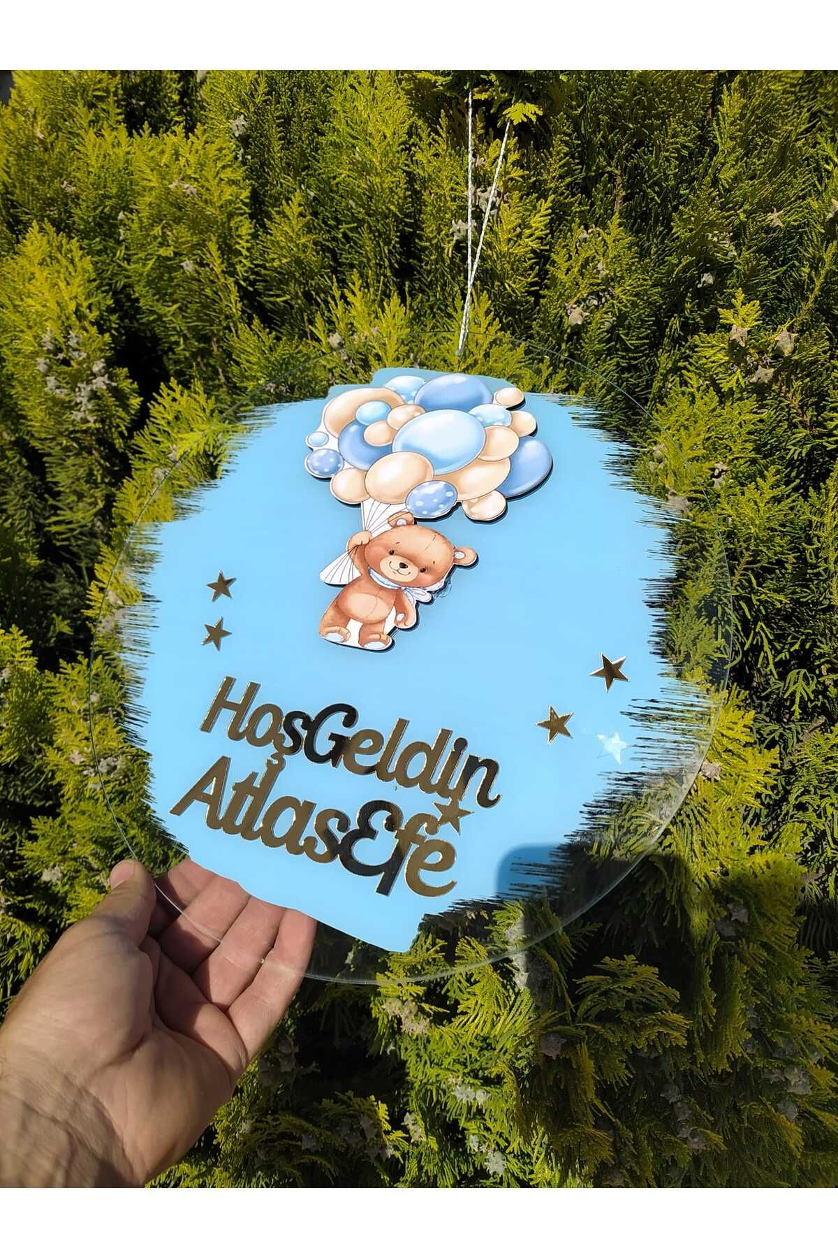 kadan enerji ve güvenlik sistemleri bebek kapı süsü (balonlu ayı)30x30 cm