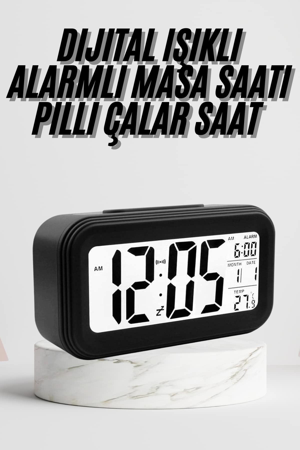 ASTRALTECH Dijital Masa Saati Termometre Takvim Led Ekran Pilli Ev Ofis Masası