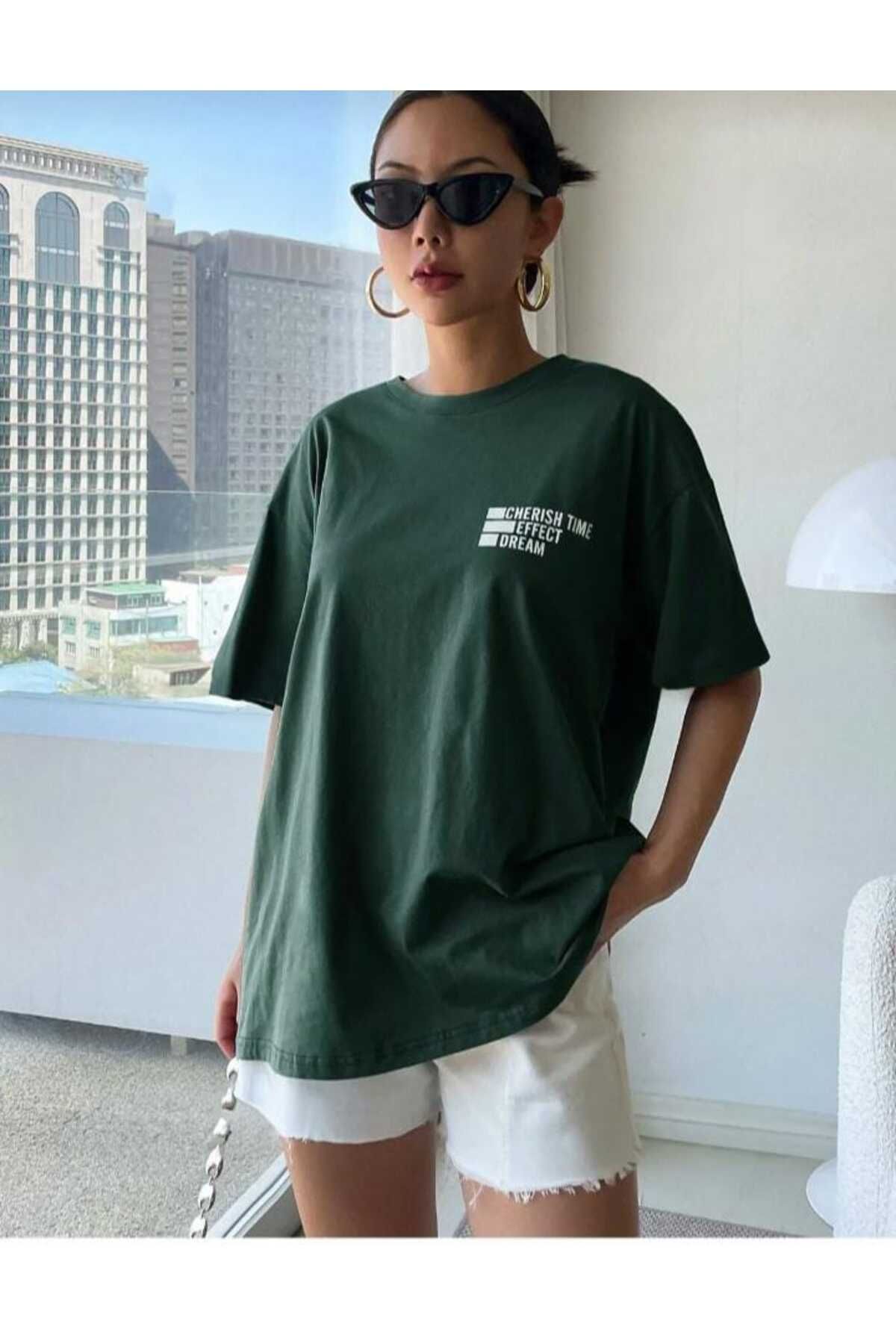 KOZİA OUTDOORS malkoçbey cherısh tıme baskılı overisze unisex basic t-şhirt