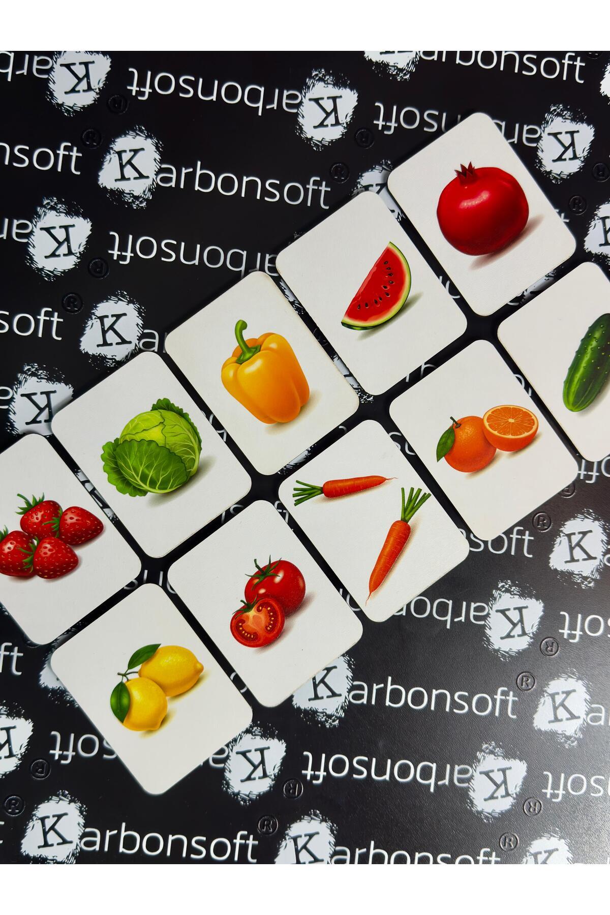 karbonsoft Zeka Kartları Ahşap Eğitici Hafıza Eşleştirme Oyunu Sevimli Meyveler Oyuncak ( 5,5 x 7,5 CM) fotoğrafı 3 (önizleme)