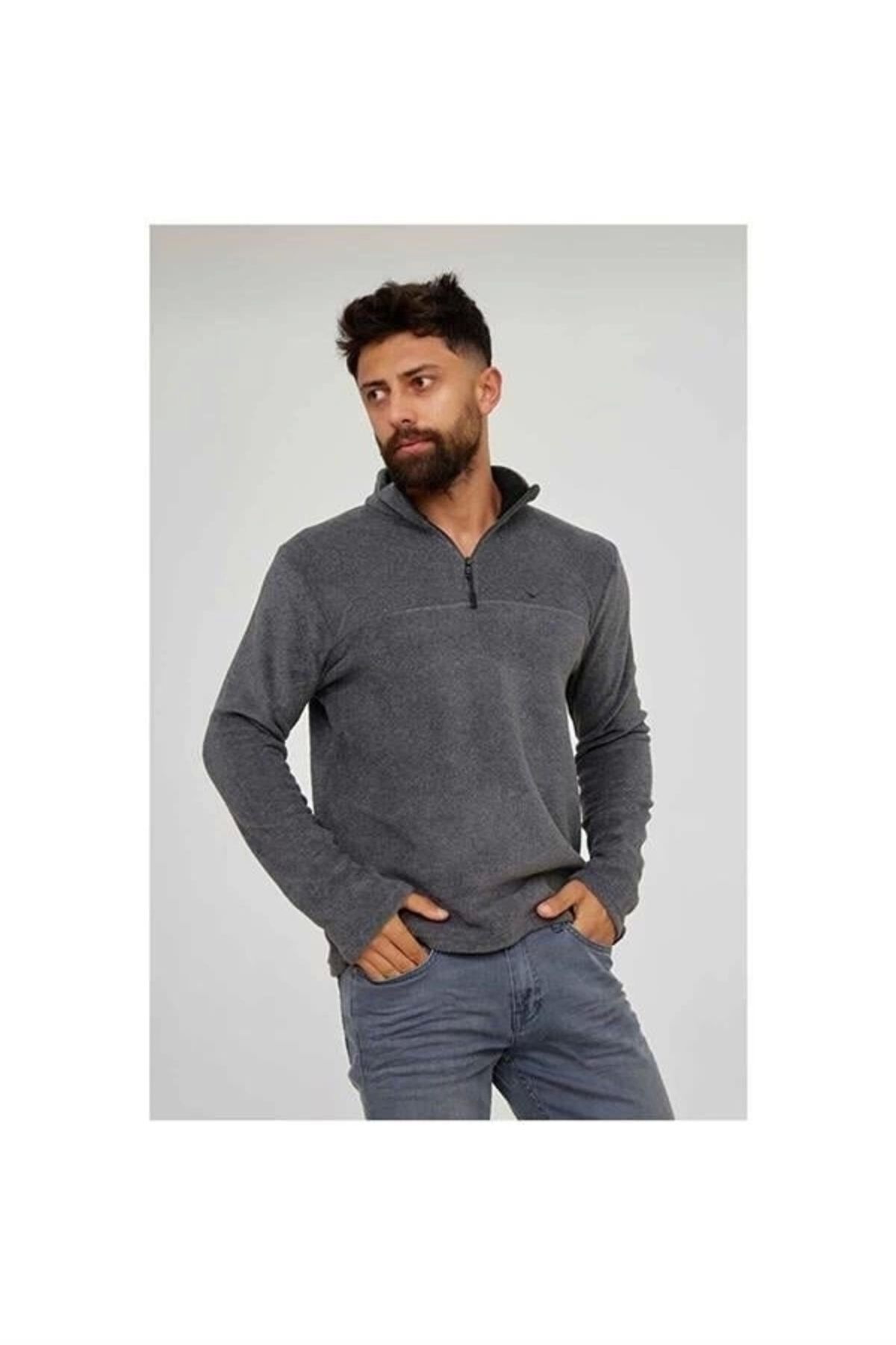 Lale Moda Yarım Fermuar Dik Yaka Erkek Polar
