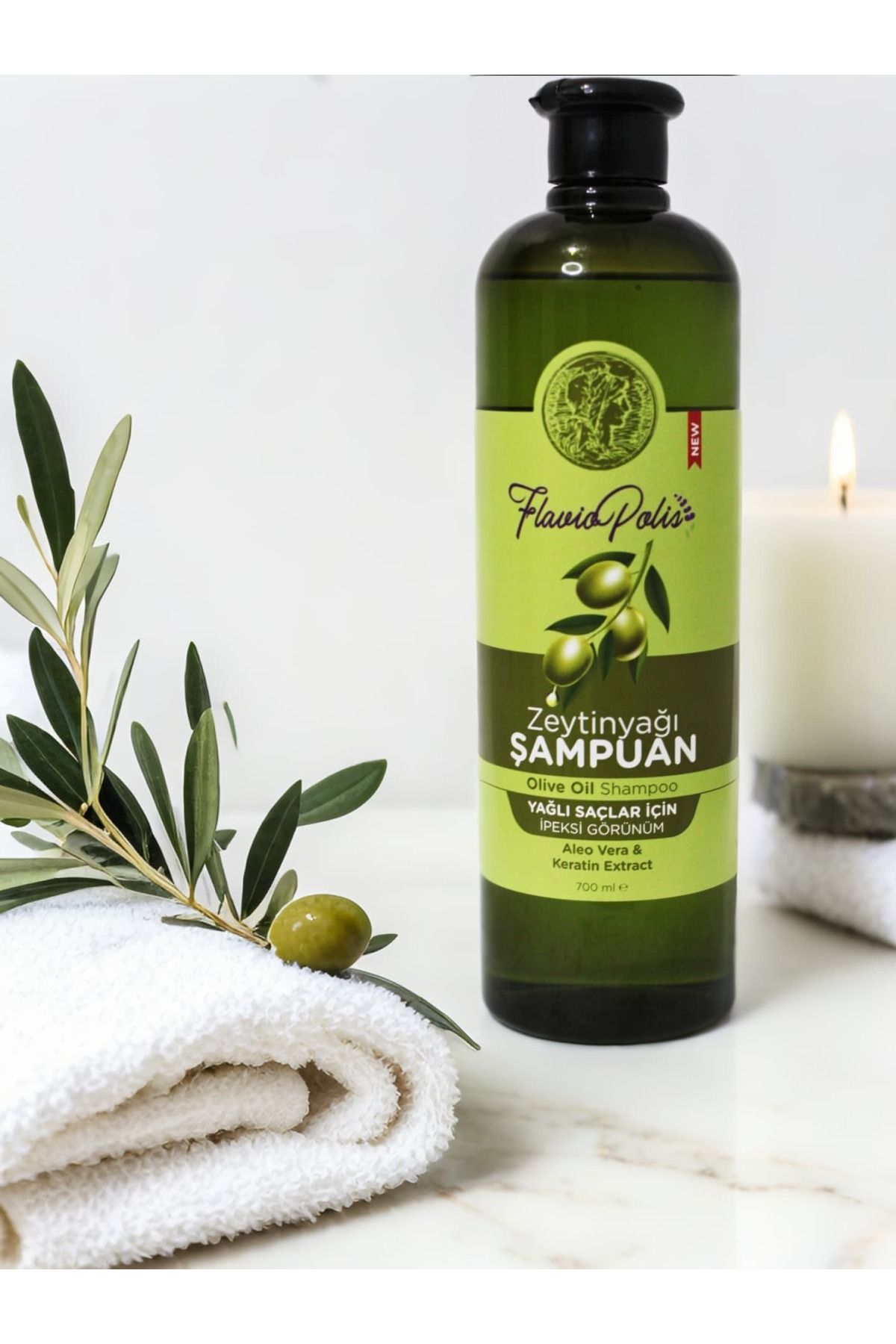 FLAVİOPOLİS FlavioPolis 700ml Zeytinyağı Yağlı Saçlar İçin Bakım Şampuanı