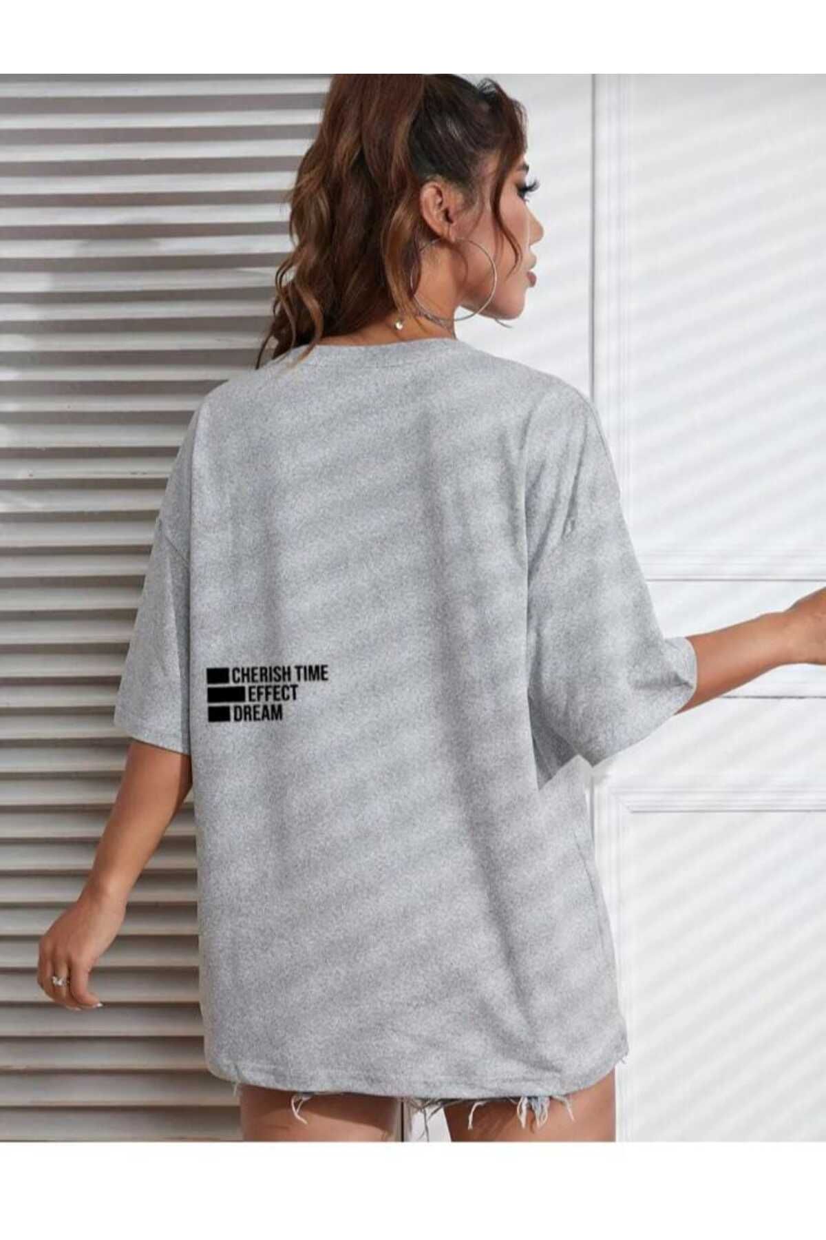 KOZİA OUTDOORS malkoçbey cherısh tıme baskılı overisze unisex basic t-şhirt