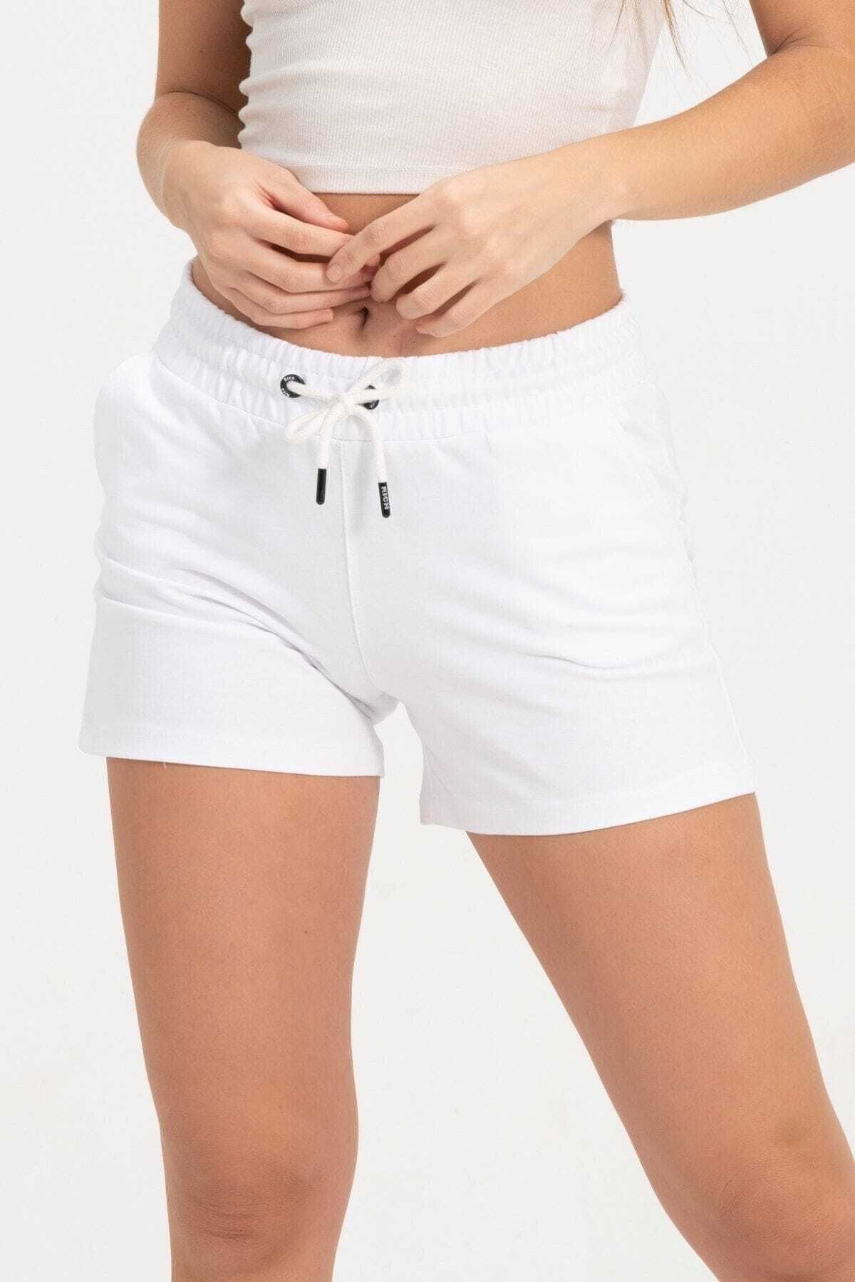 UYN SPORT Beyaz Kısa Şort Bermuda Pamuk Polyester