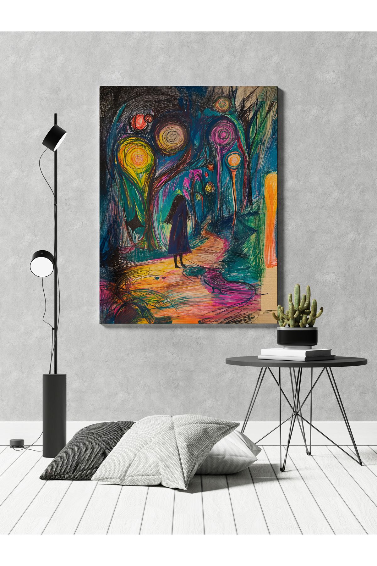 titer %100 Pamuklu Kanvas Tablo - Modern Soyut UV Baskı Poster (2,5x2,5 cm, Fırınlanmış Şase)