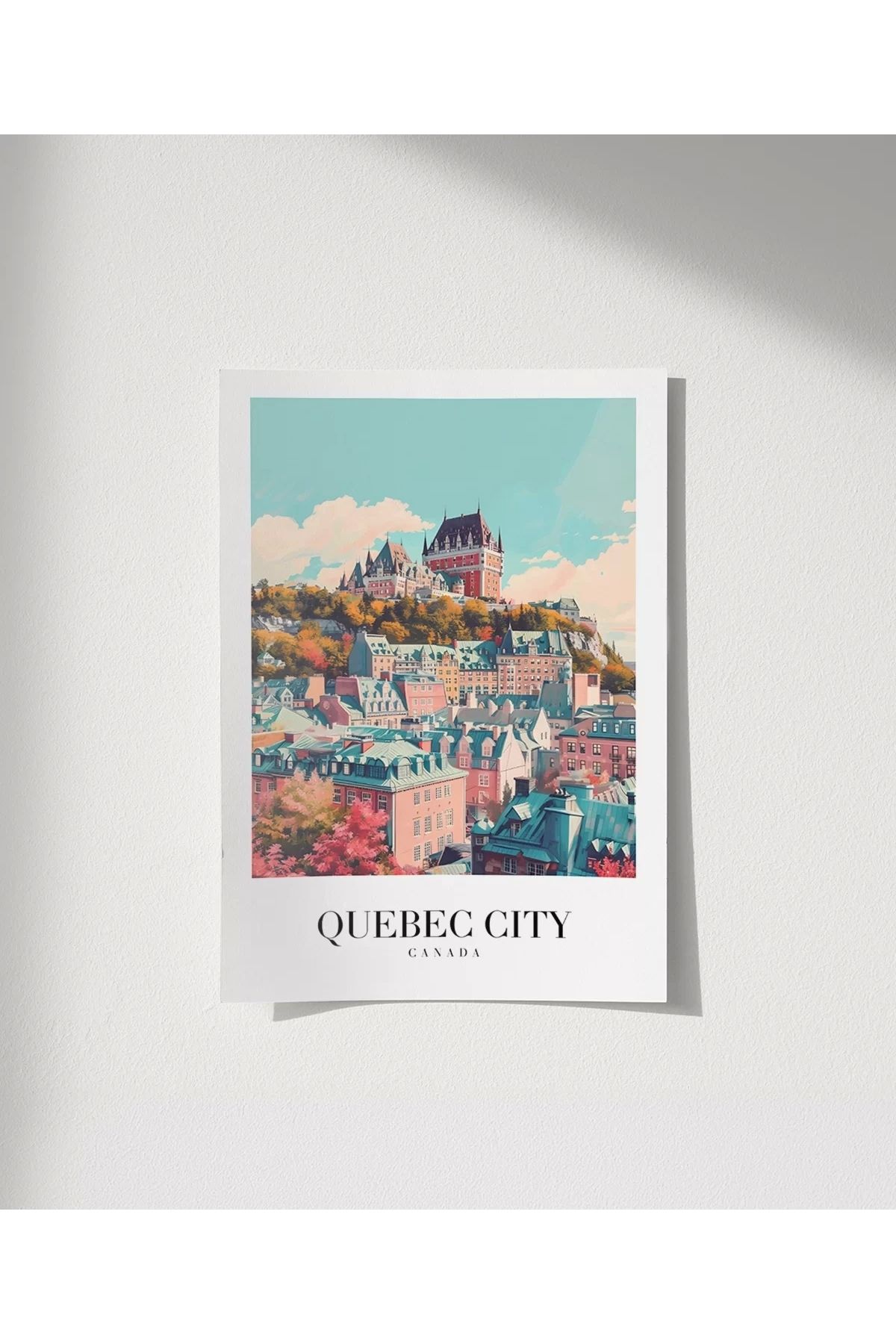 VOGLOO Çerçevesiz Poster Tarihi Quebec Şehir Baskısı