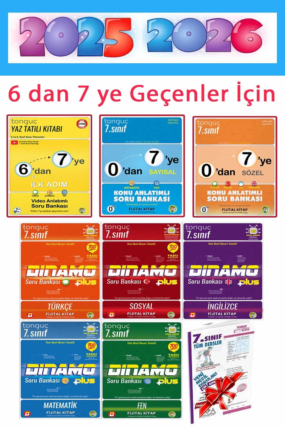 Tonguç Yayınları 7. Sınıf 6 Dan 7 Ye Hazırlık Seti Dinamo Soru Bankası Set