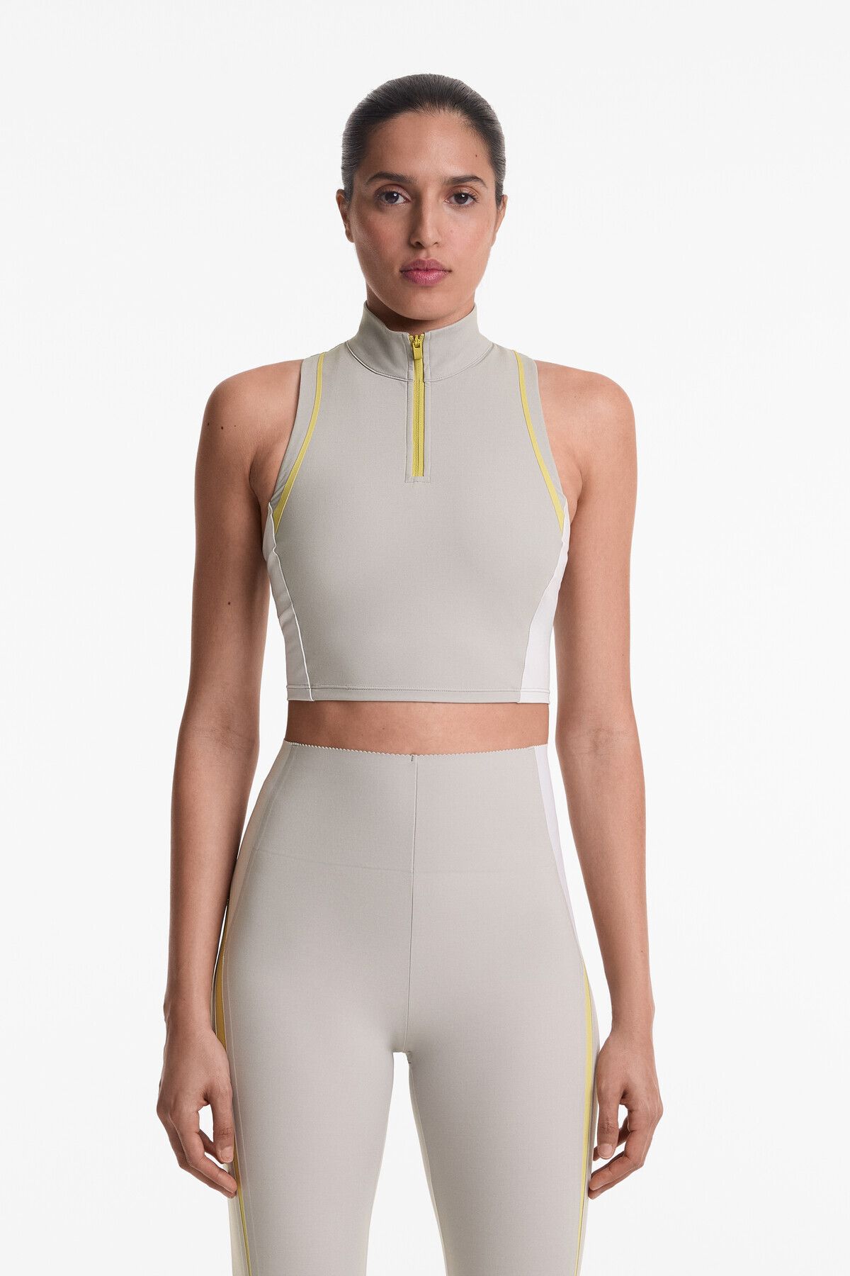 Oysho Bloklu Compressive tank top