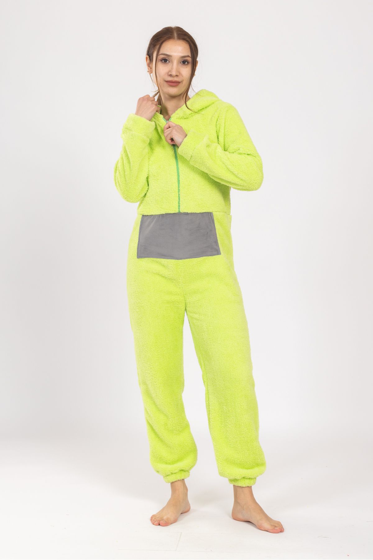 WAYNAP Kadın Fermuarlı Teletabi Model Yılbaşı Pijama Takımı