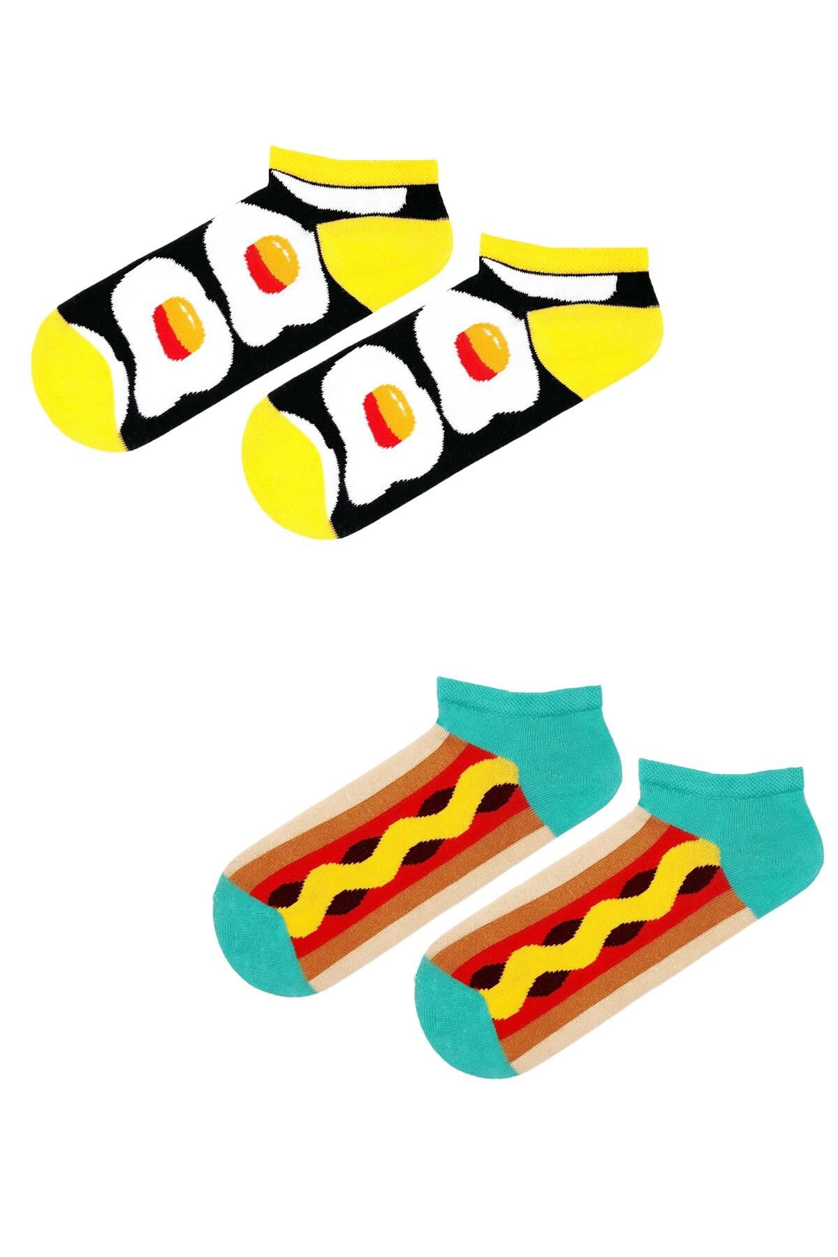 CARNAVAL SOCKS-Box of 10 Food and Fast Food Patterned Colorful Booties Socks 6
