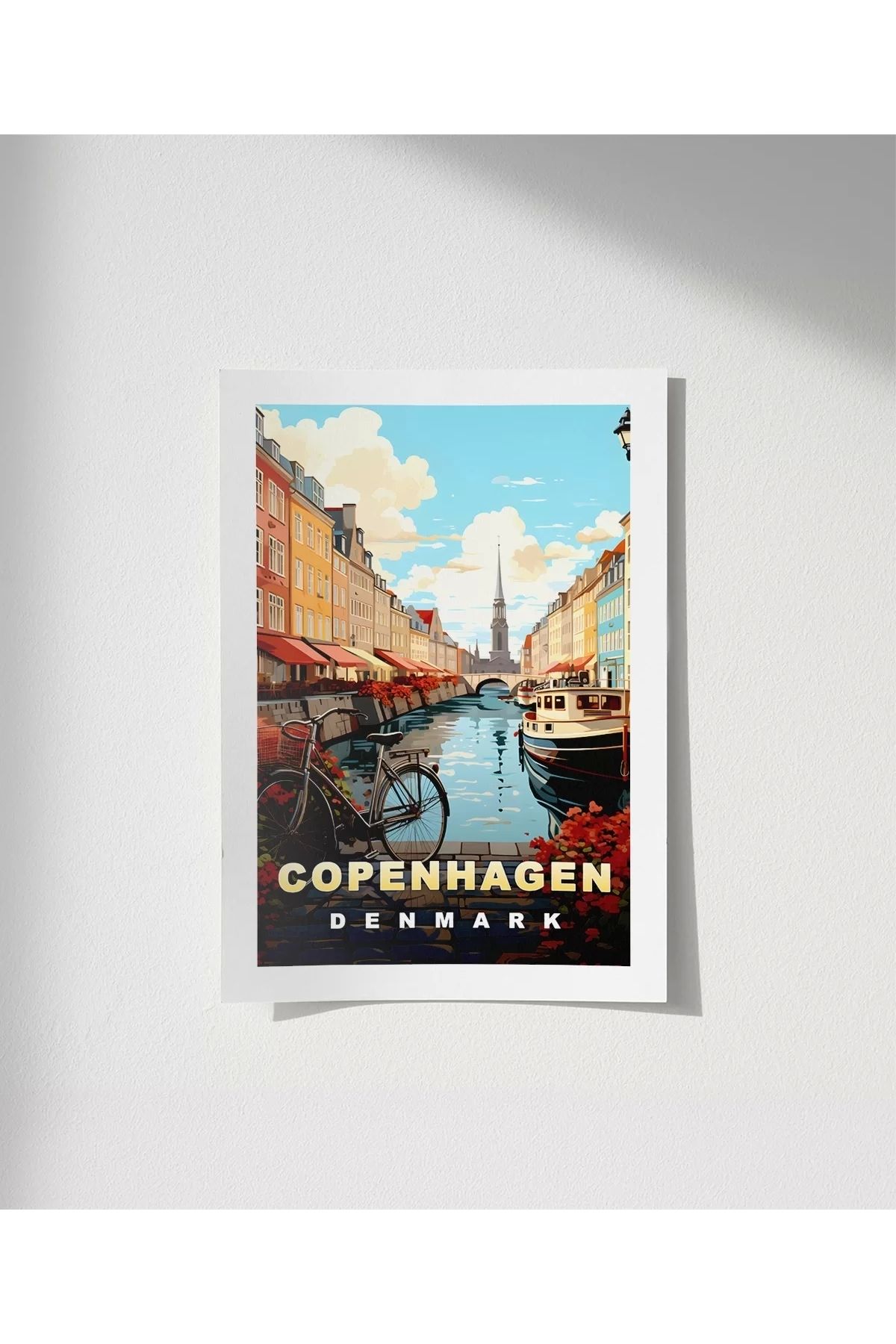 VOGLOO Çerçevesiz Poster Nyhavn'ın Renkli Kanalları