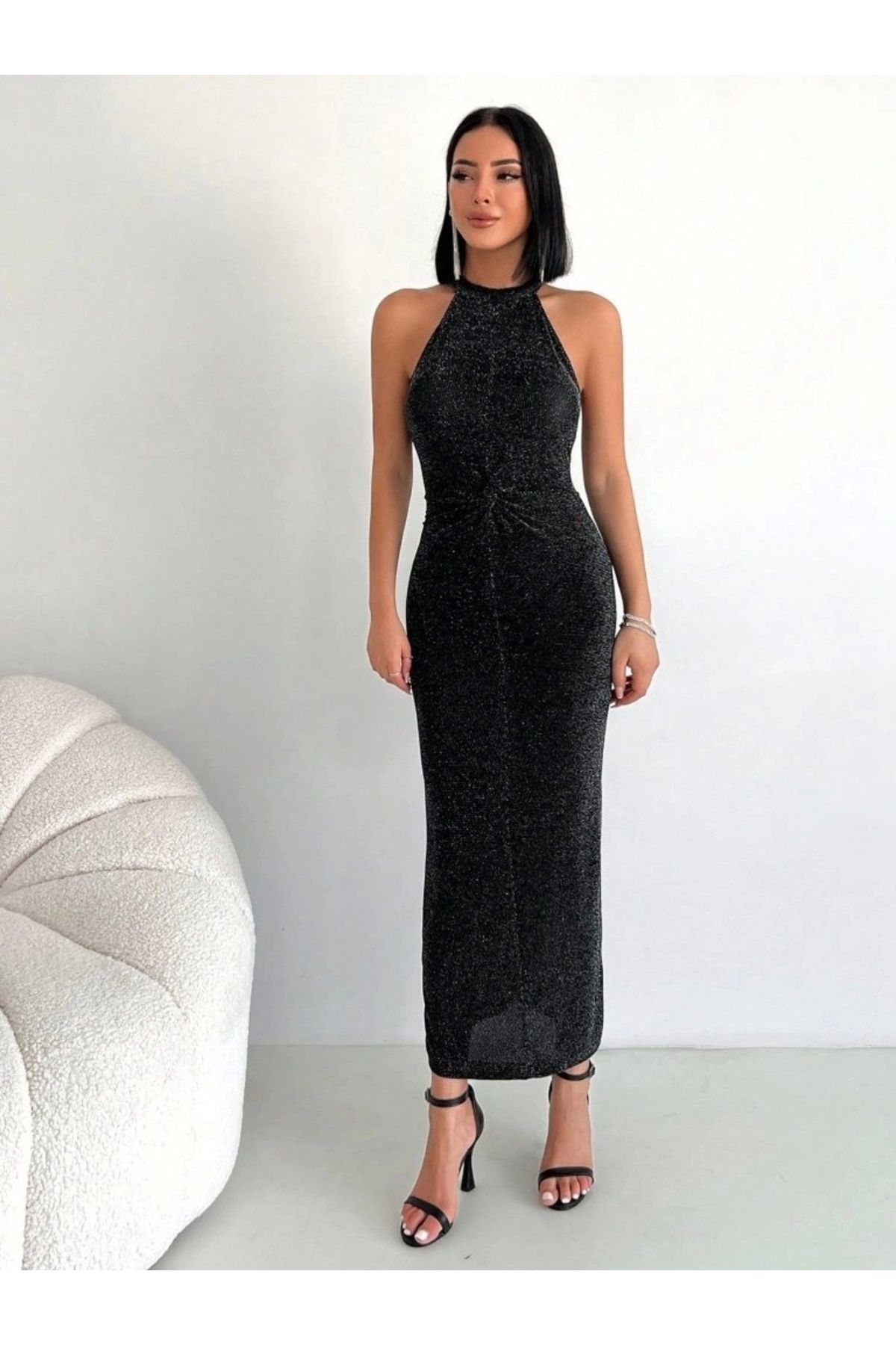 Butik Simli Buzi Elbise