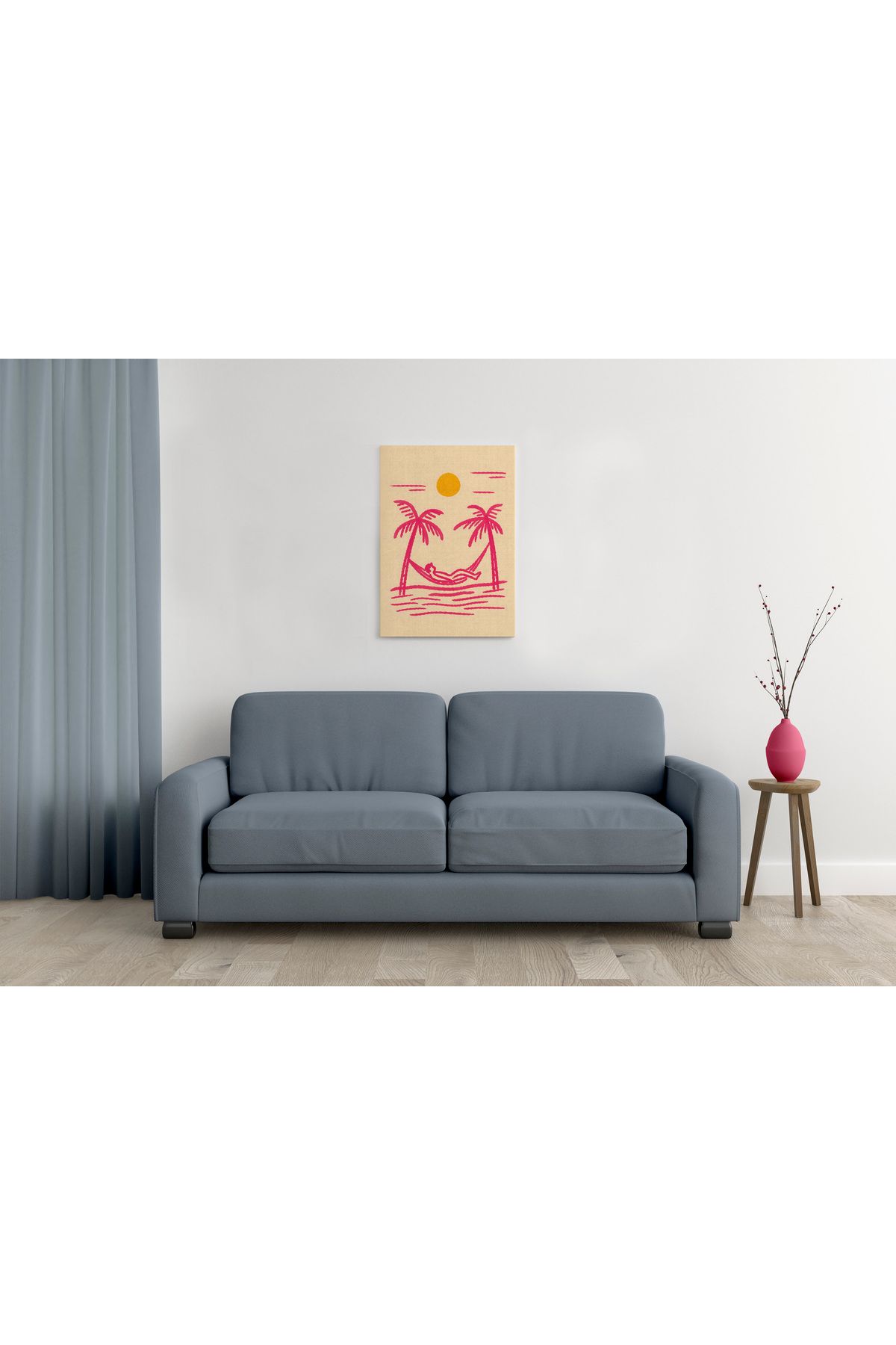 waspandhornet Rahatlatıcı Palmiye Desenli MDF Duvar Tablosu